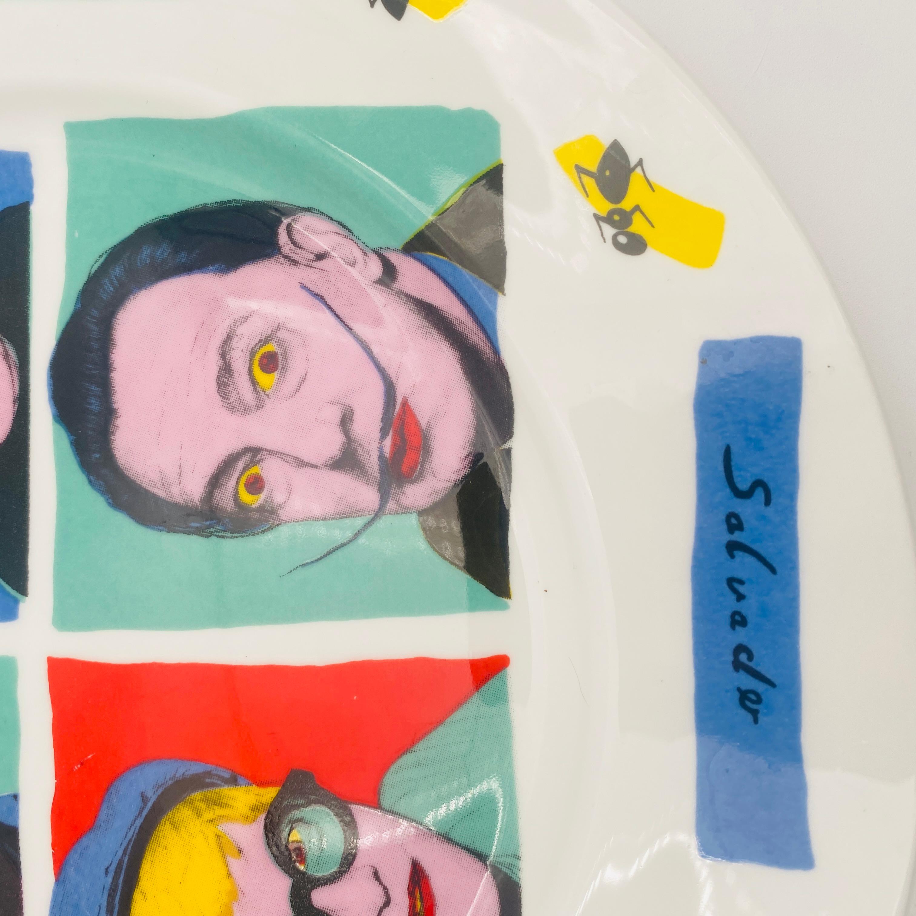 Céramique Dali, Warhol, Picasso, assiette Hockney, Artists par Mac Products, Angleterre 1990 en vente