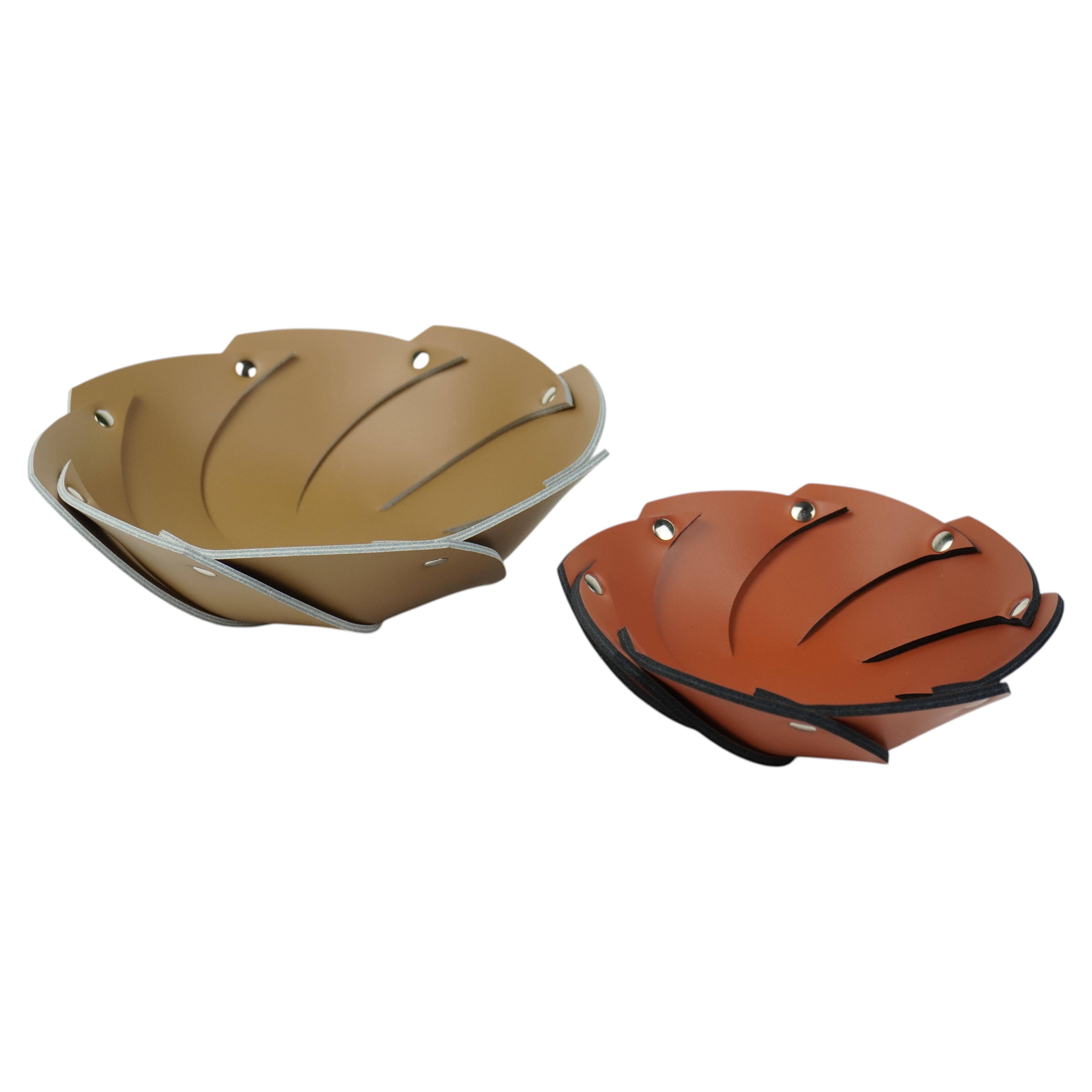DALIA Leather Valet Tray by Limac Design, Modern - Diameter 18 cm For Sale