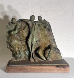 Dalia Riesel, "Figures in Motion" Sculpture en bronze, Israel, vers les années 1980