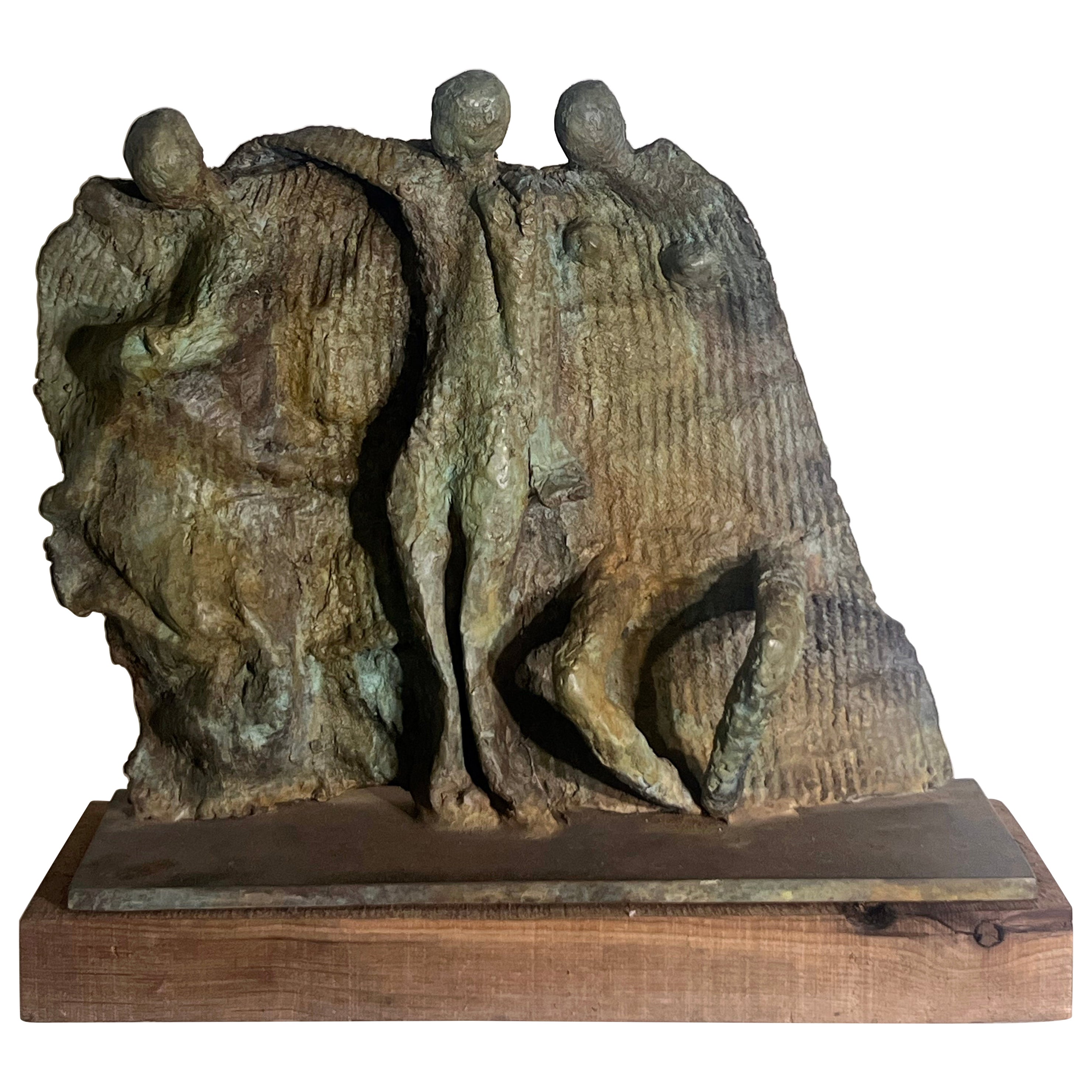 Dalia Riesel, Scultura in bronzo "Figure in movimento", Israel, anni 
80 circa in vendita