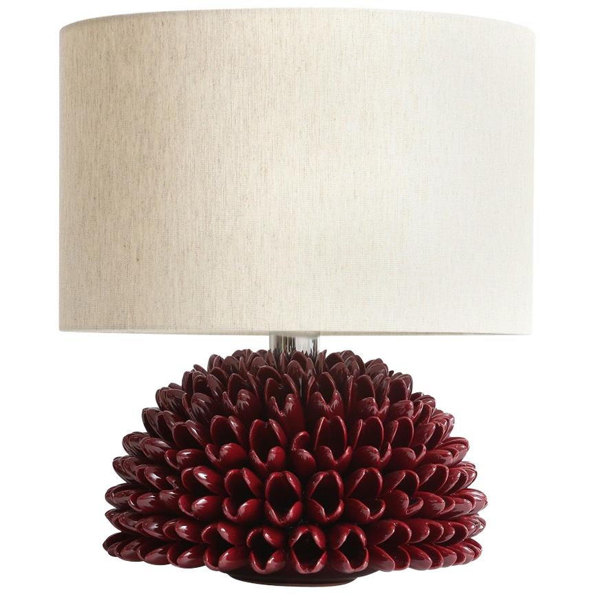 Dalia Table Lamp in Bordeaux by Riccio Caprese, Made in Italy