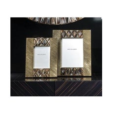 Marco Dalila con incrustaciones de cuerno y latón chapado en oro de 24 quilates by Arcahorn