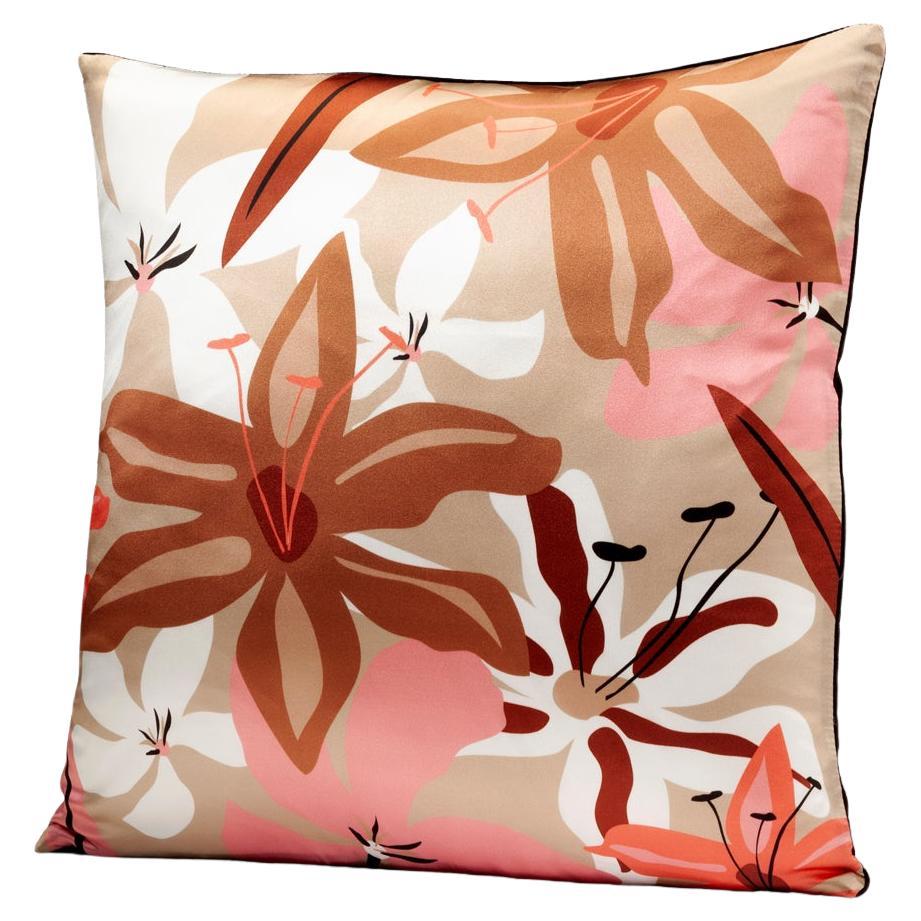 Cuscino decorativo floreale in seta rosa Dalila