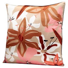 Almohada decorativa Dalila Seda Floral Rosa