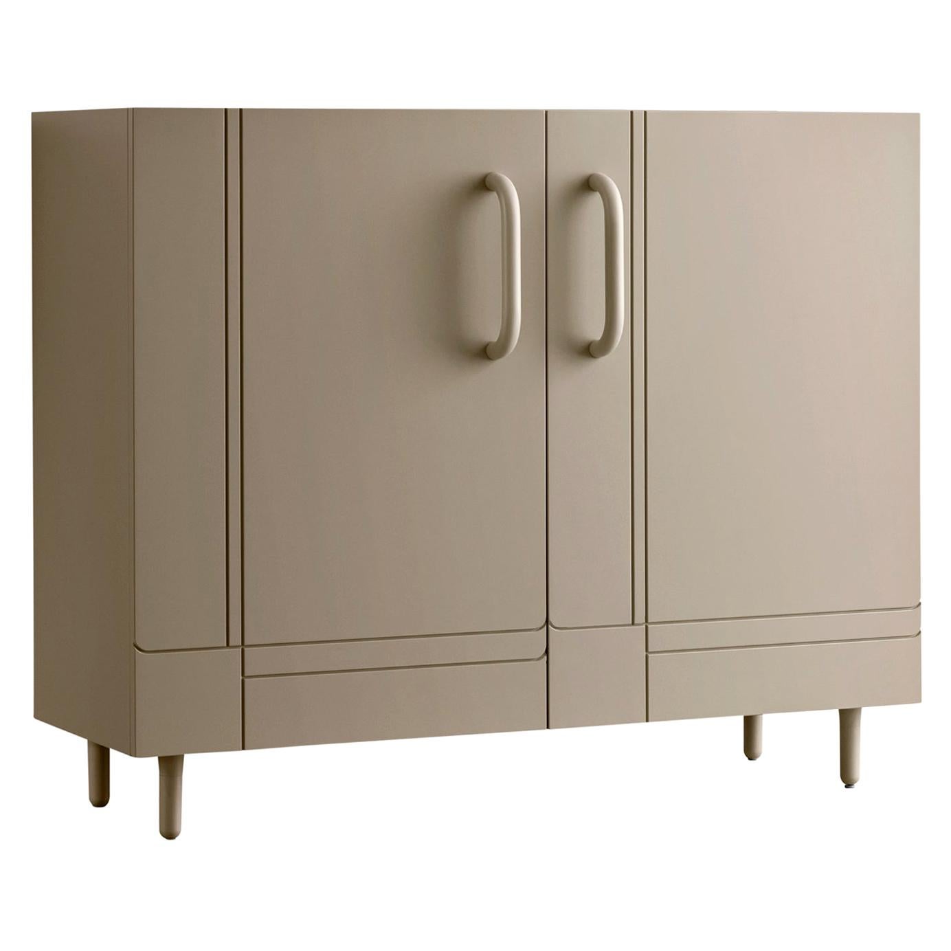 Dalila Vertical Cabinet in Beige Million Lacquered Structure by Miniforms Lab For Sale