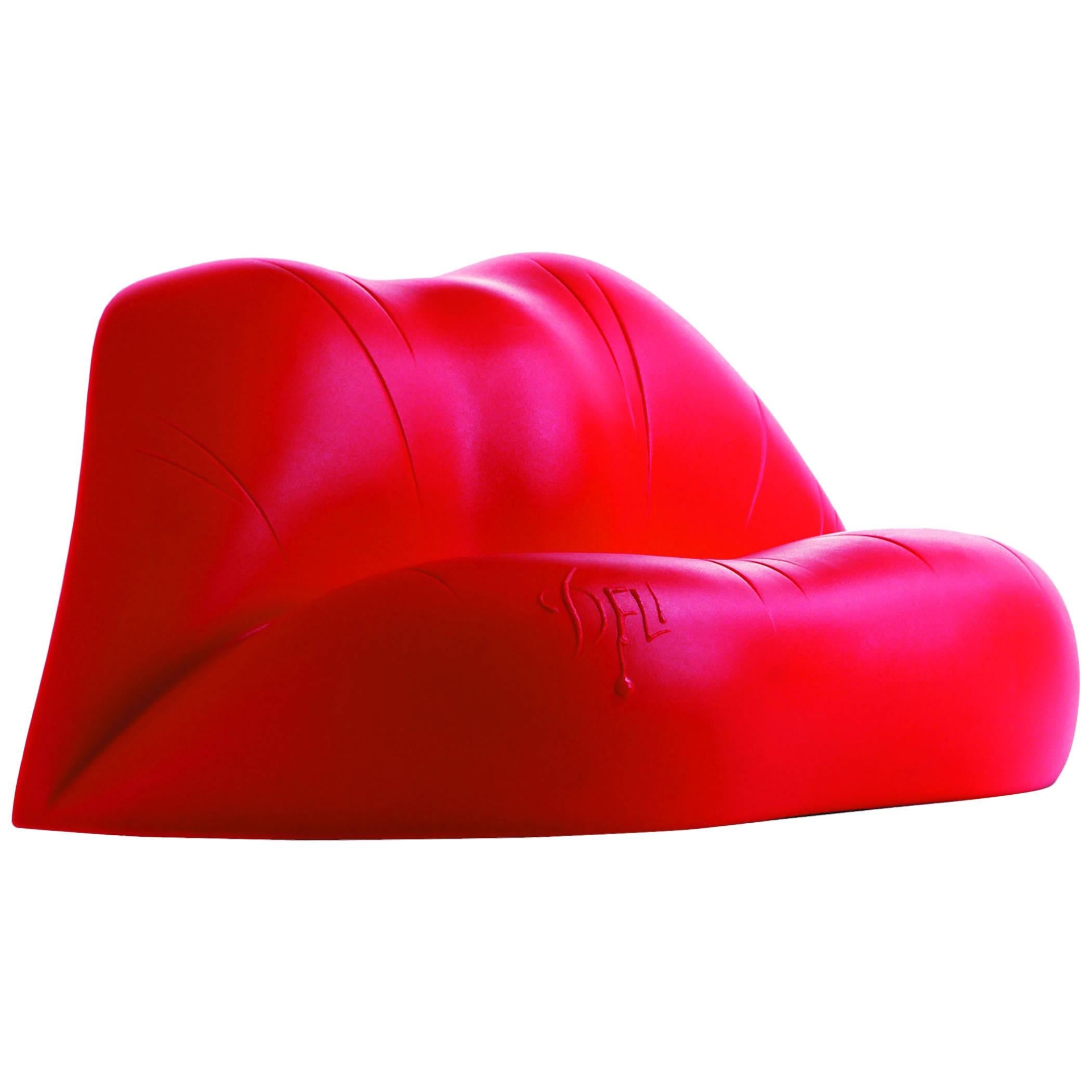 Late 19 Century  Red Dalilips Armchair by Salvador Dalí 