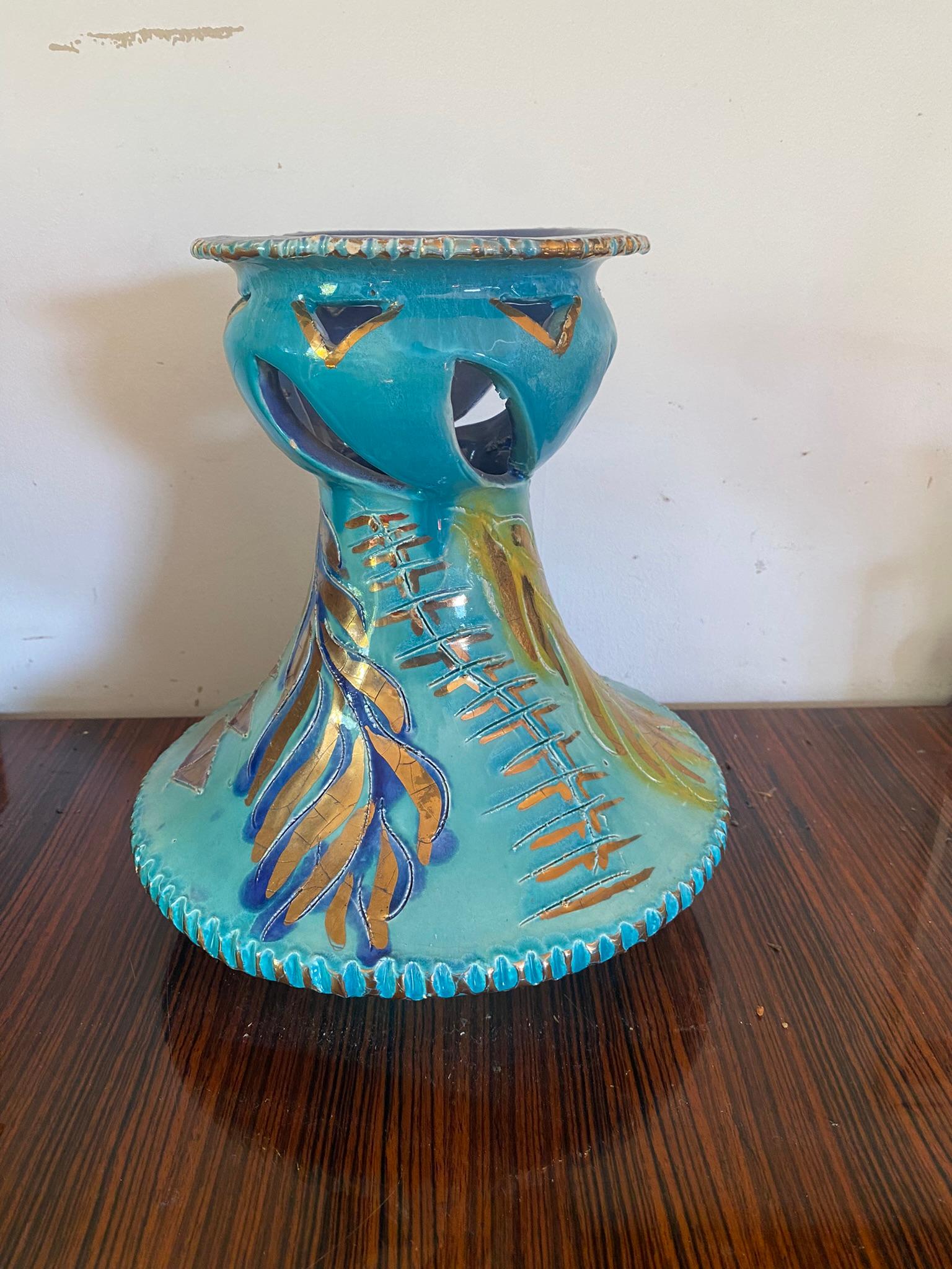 Dalio, Monaco style Large Ceramic Vase, circa 1960, Signed.
 
