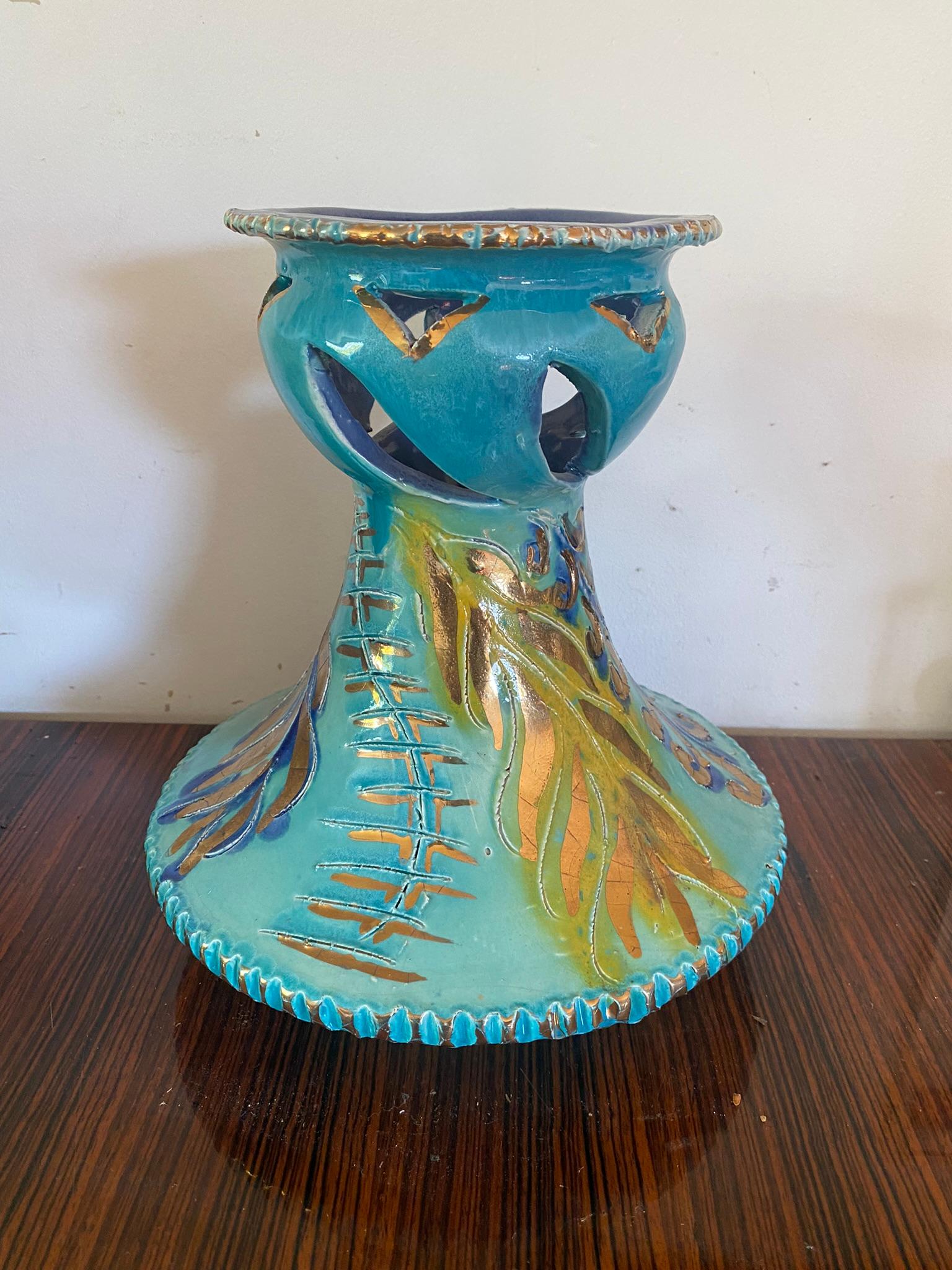 Mid-Century Modern Dalio, Monaco Style Large Ceramic Vase, circa 1960, Signed For Sale