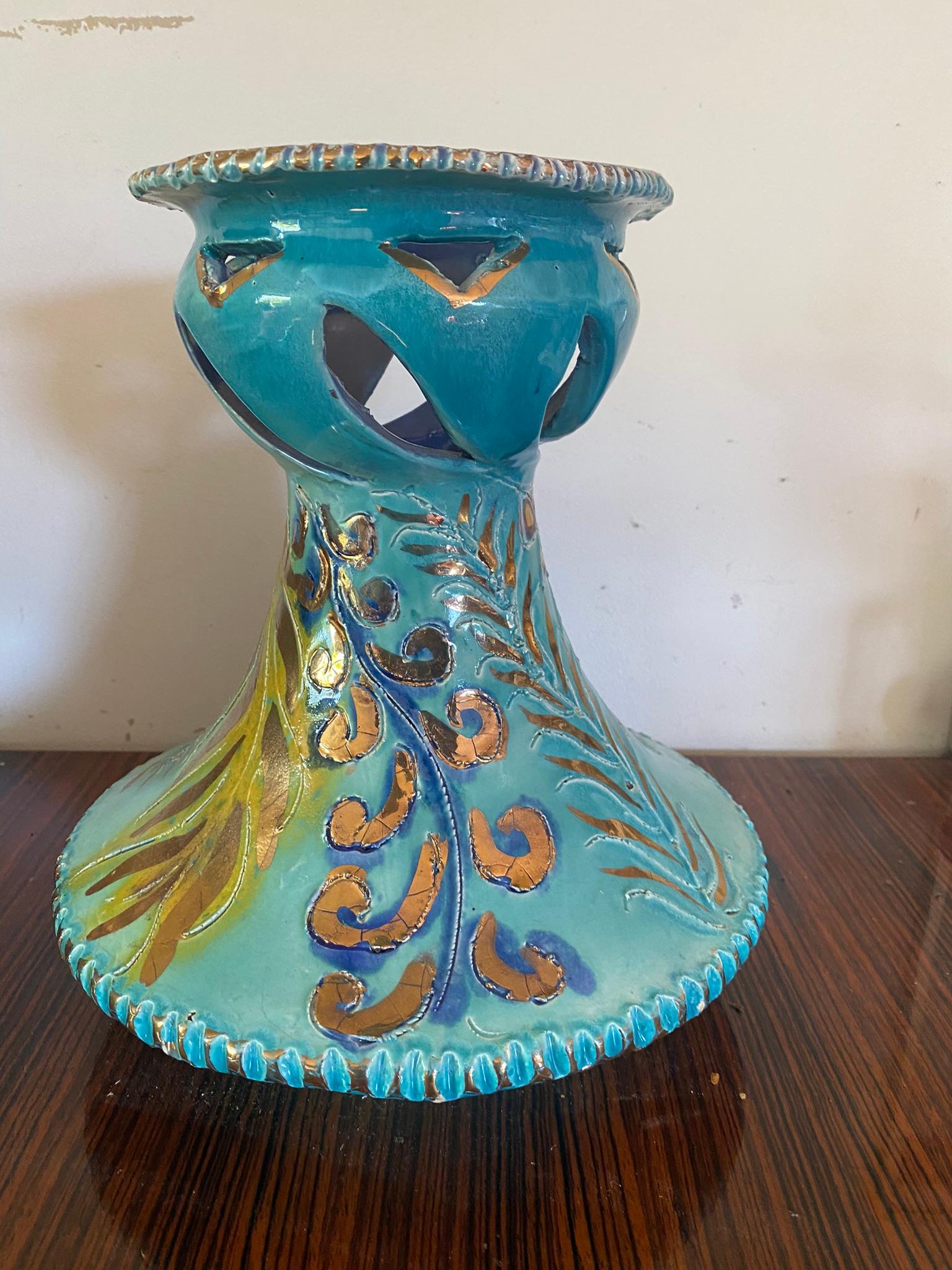 Dalio, Monaco Style Large Ceramic Vase, circa 1960, Signed In Good Condition For Sale In Saint-Ouen, FR