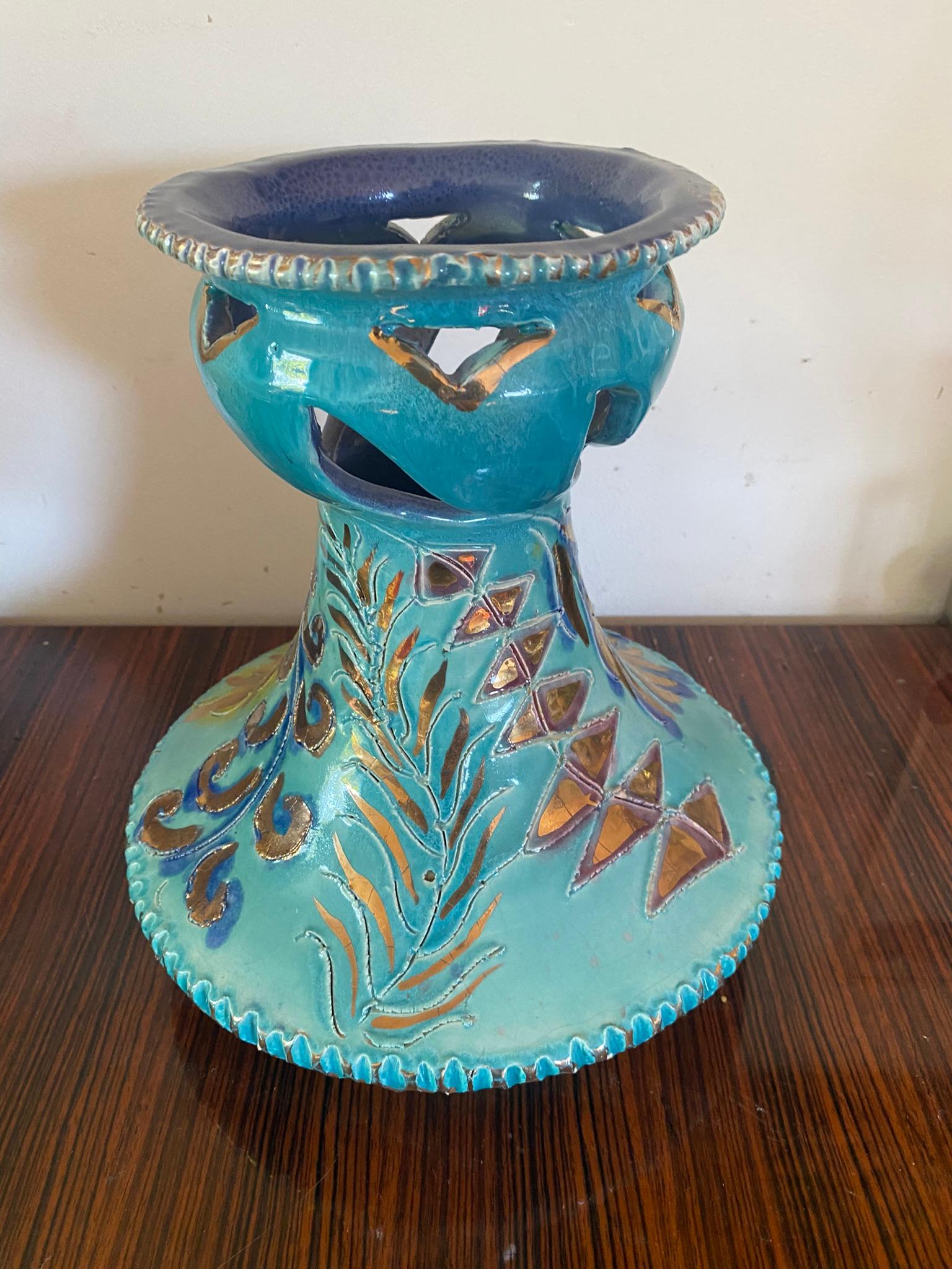 Dalio, Monaco Style Large Ceramic Vase, circa 1960, Signed For Sale 1