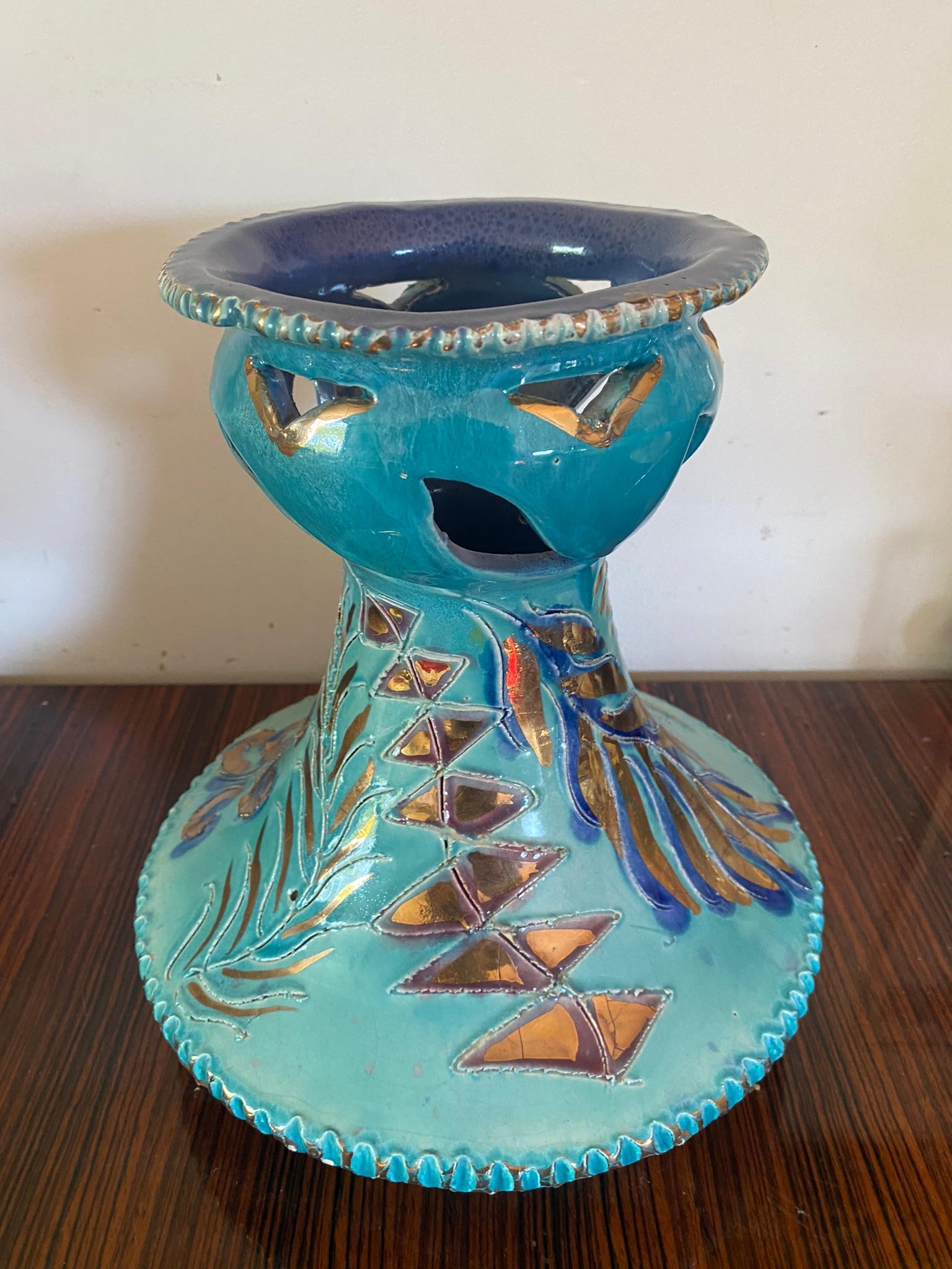 Dalio, Monaco Style Large Ceramic Vase, circa 1960, Signed For Sale 2