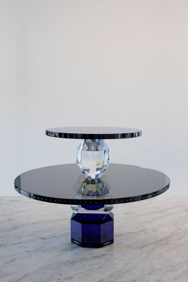 Dallas Crystal Tray Hand Sculpted Contemporary Crystal For Sale at 1stDibs