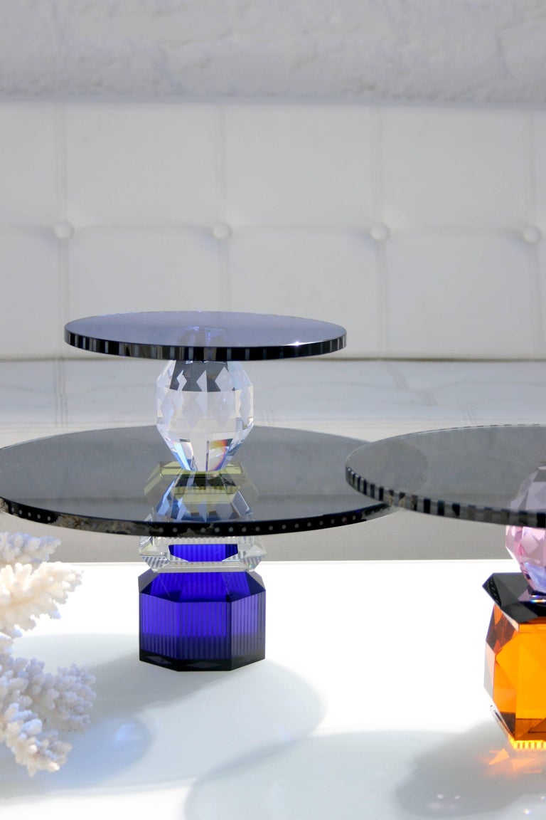 Dallas Crystal Tray Hand Sculpted Contemporary Crystal For Sale at 1stDibs