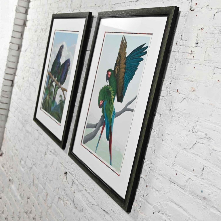 Glass Dallas John Limited Edition Signed Imperial Mates & Military Macaws Serigraph For Sale