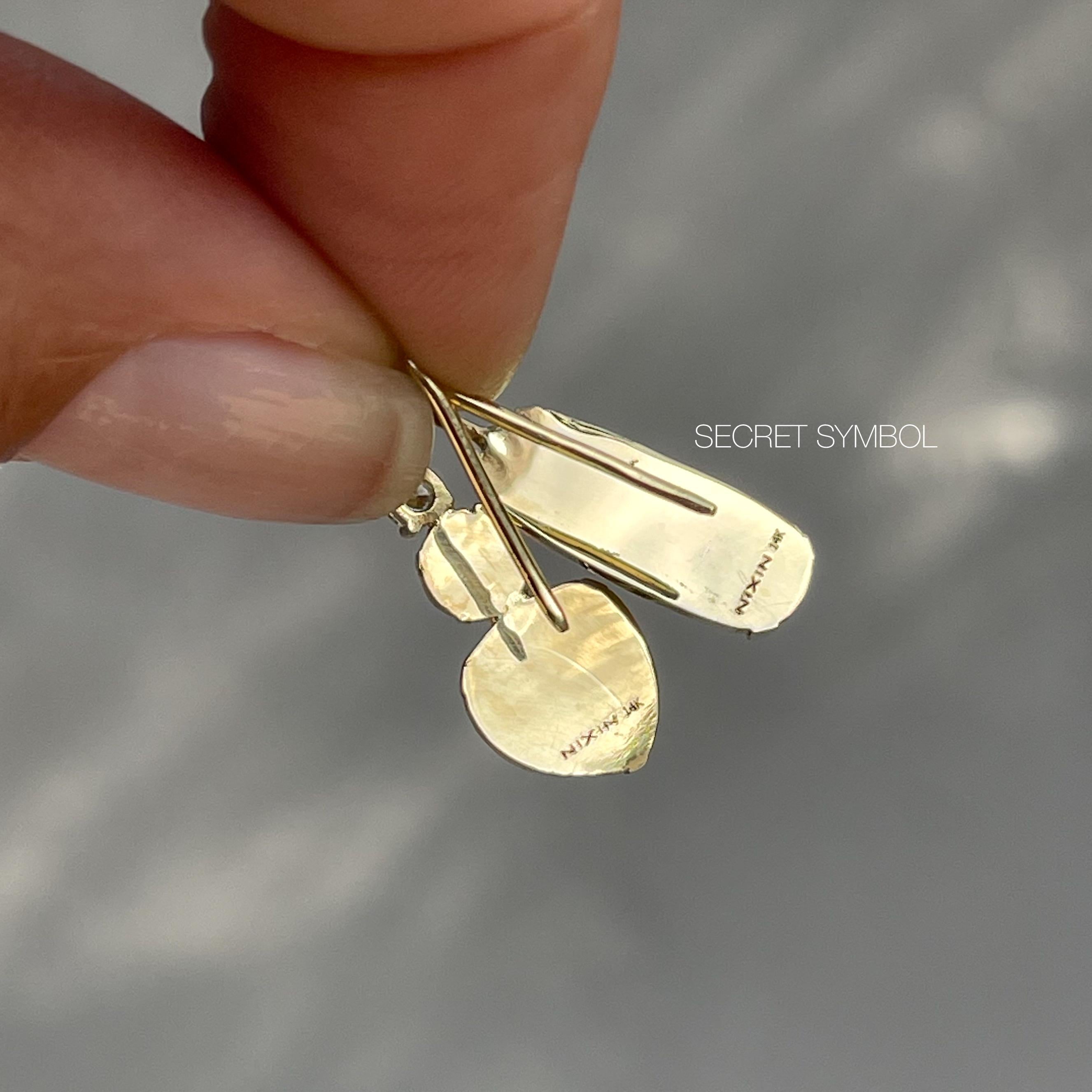 Dalliance Crystal Pipe Opal Drop Earrings in 14k Gold by NIXIN Jewelry 5