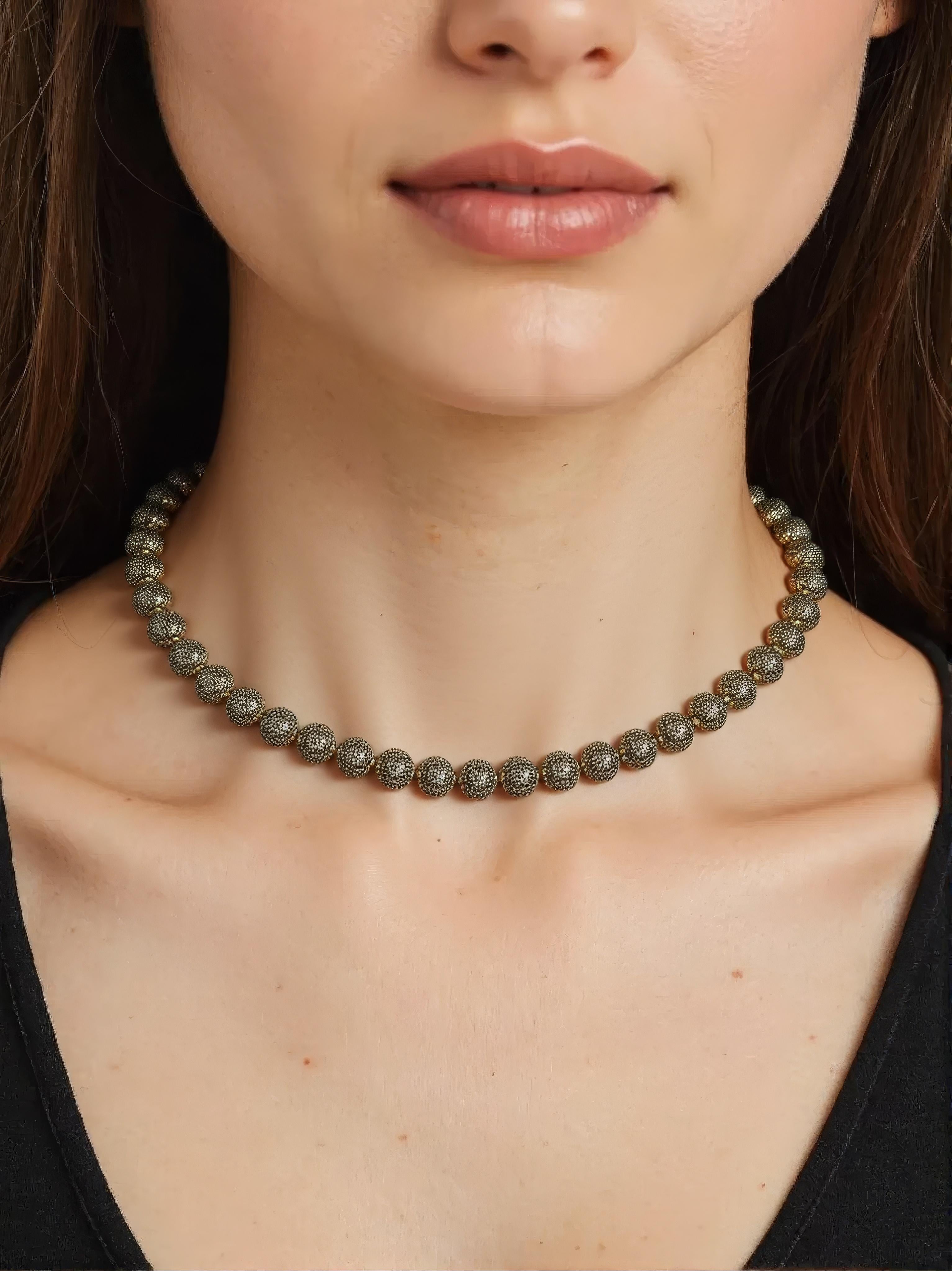 Modern Dalmatian Jasper Beaded Necklace For Sale