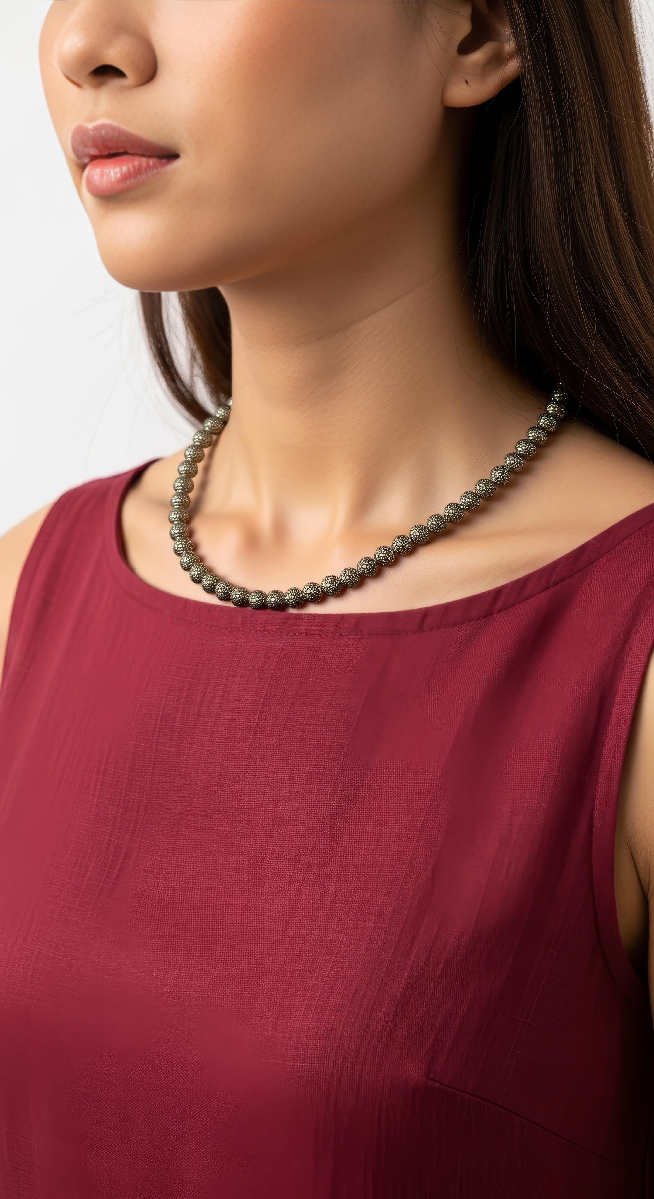 Women's Dalmatian Jasper Beaded Necklace For Sale