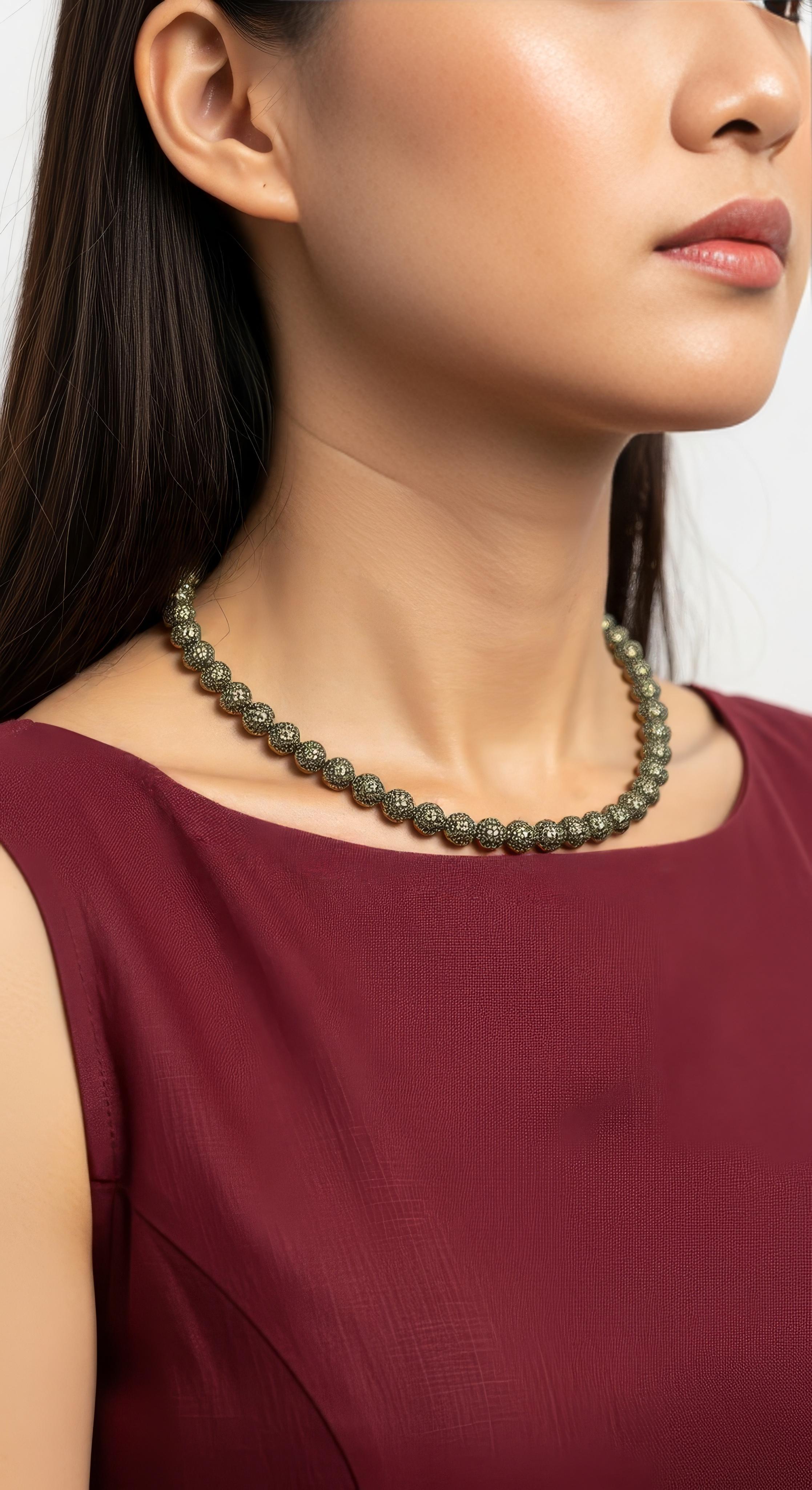 Dalmatian Jasper Beaded Necklace For Sale 2