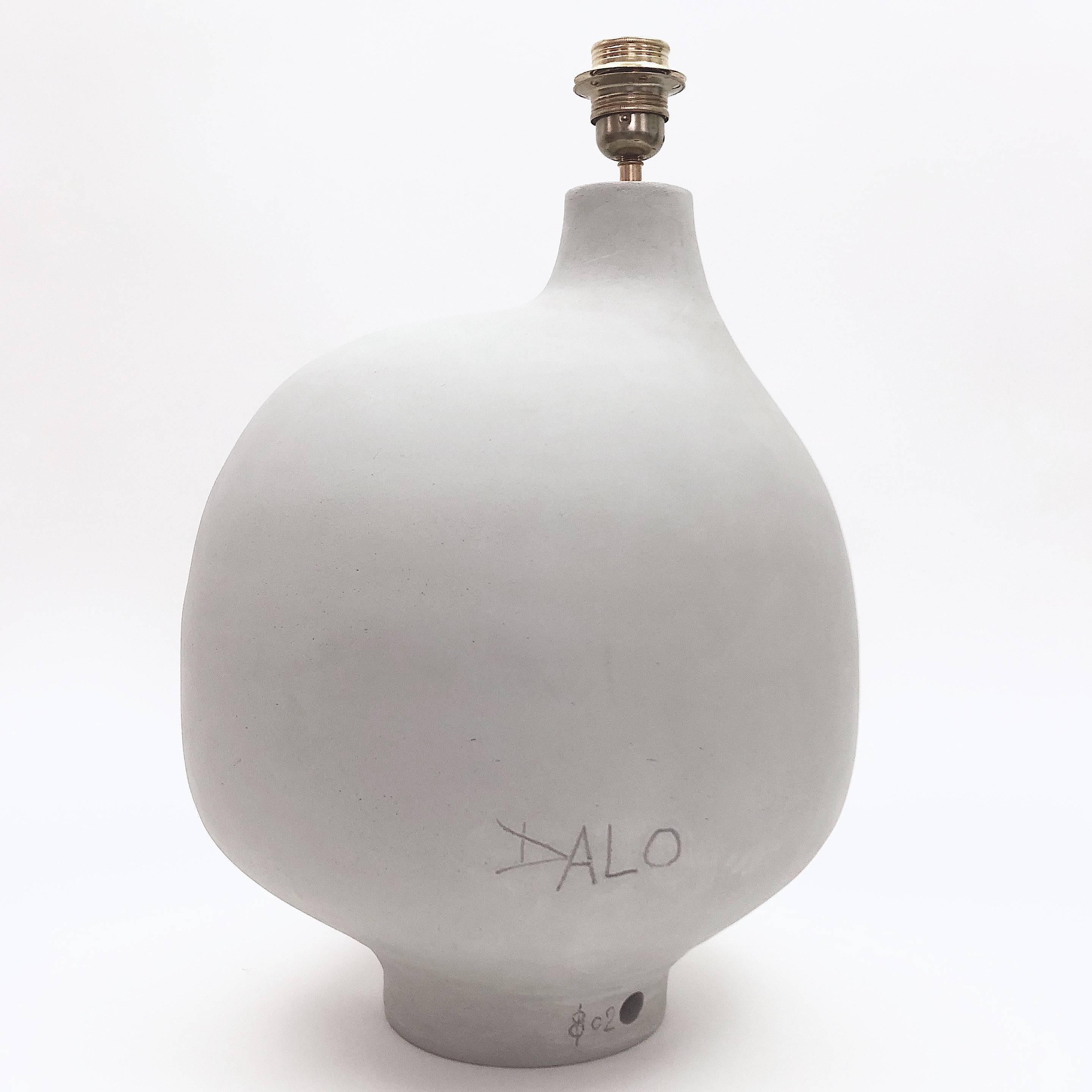 Enameled Dalo Ceramic Lamp Base Glazed in Grey