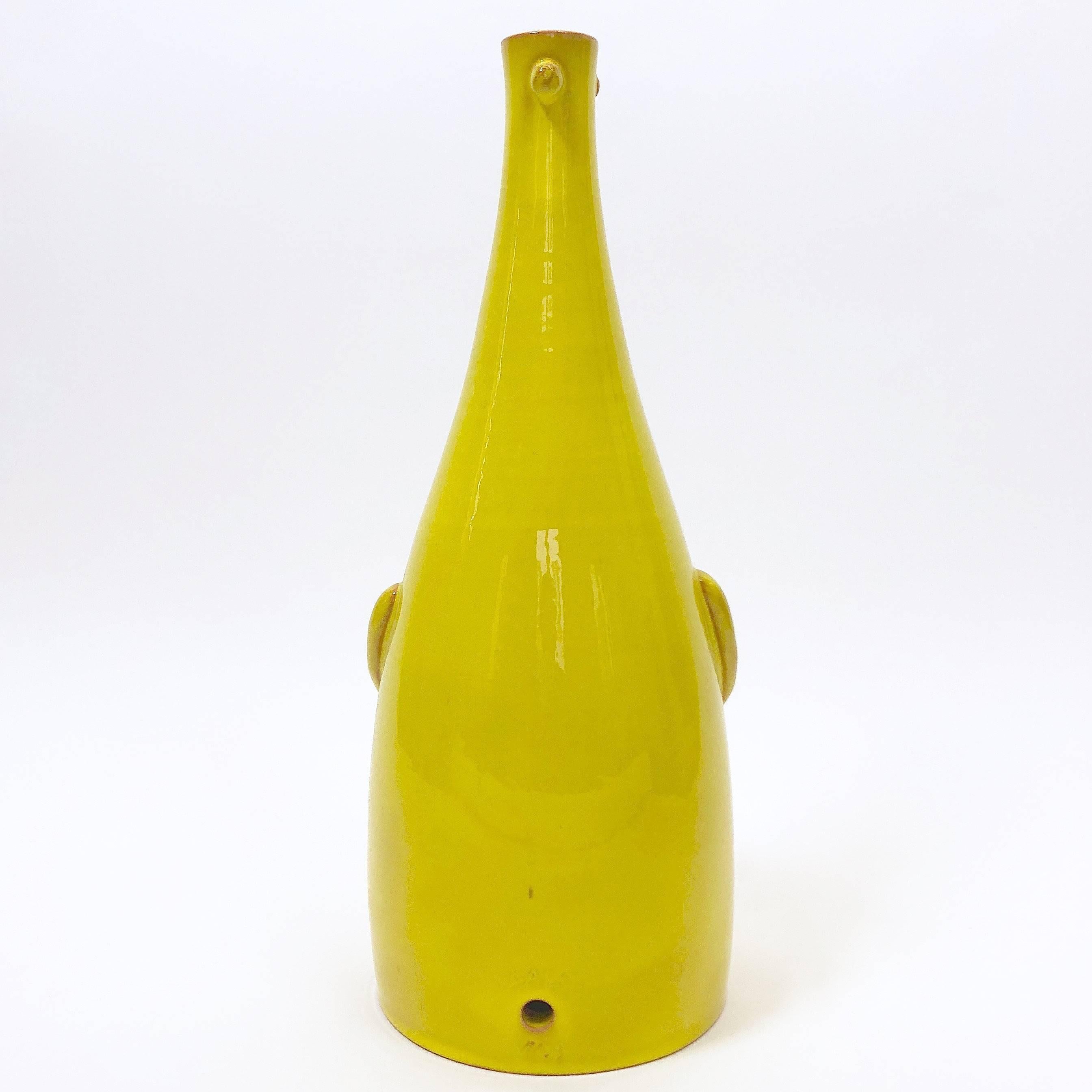 French Dalo, Ceramic Lamp Base Glazed in Yellow