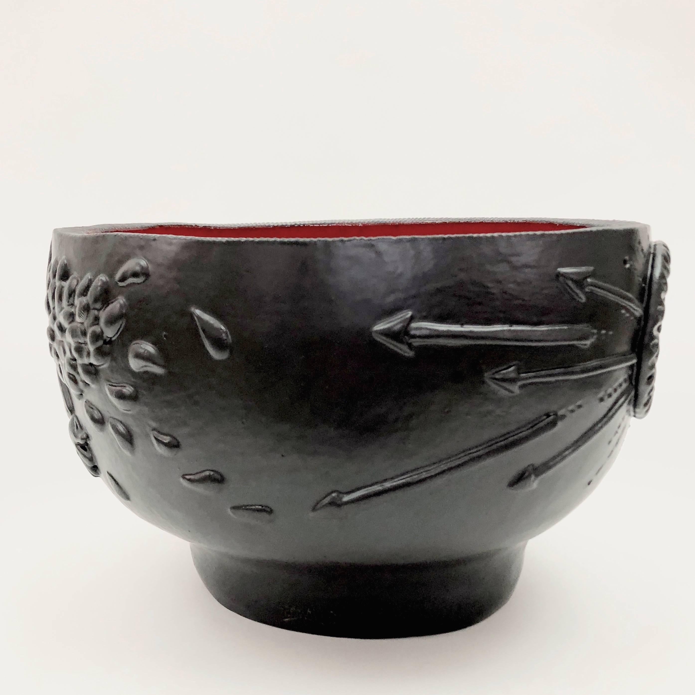 Contemporary Dalo, Large Decorative Ceramic Bowl For Sale