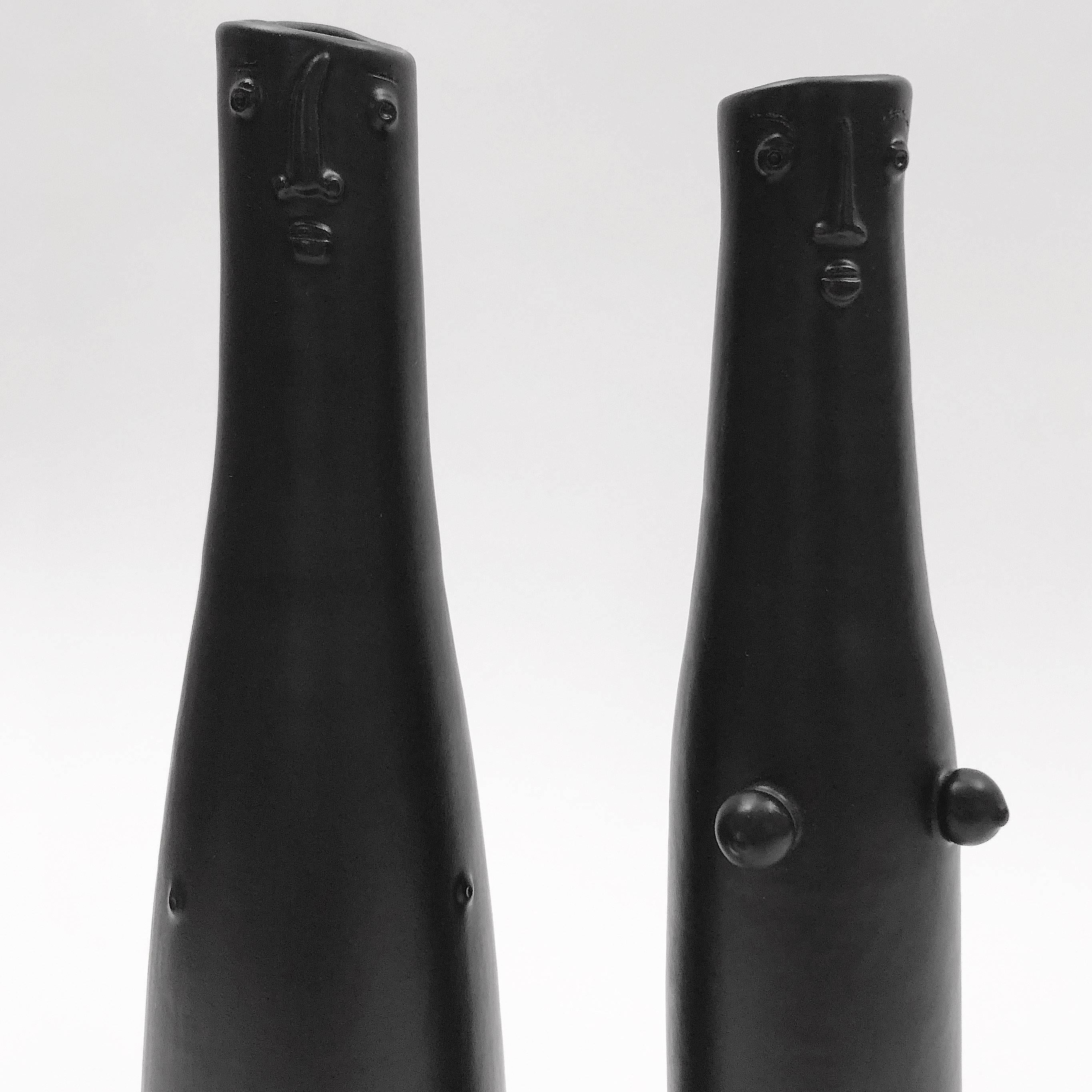 French Dalo, Set of Ceramic Bottles Vases For Sale