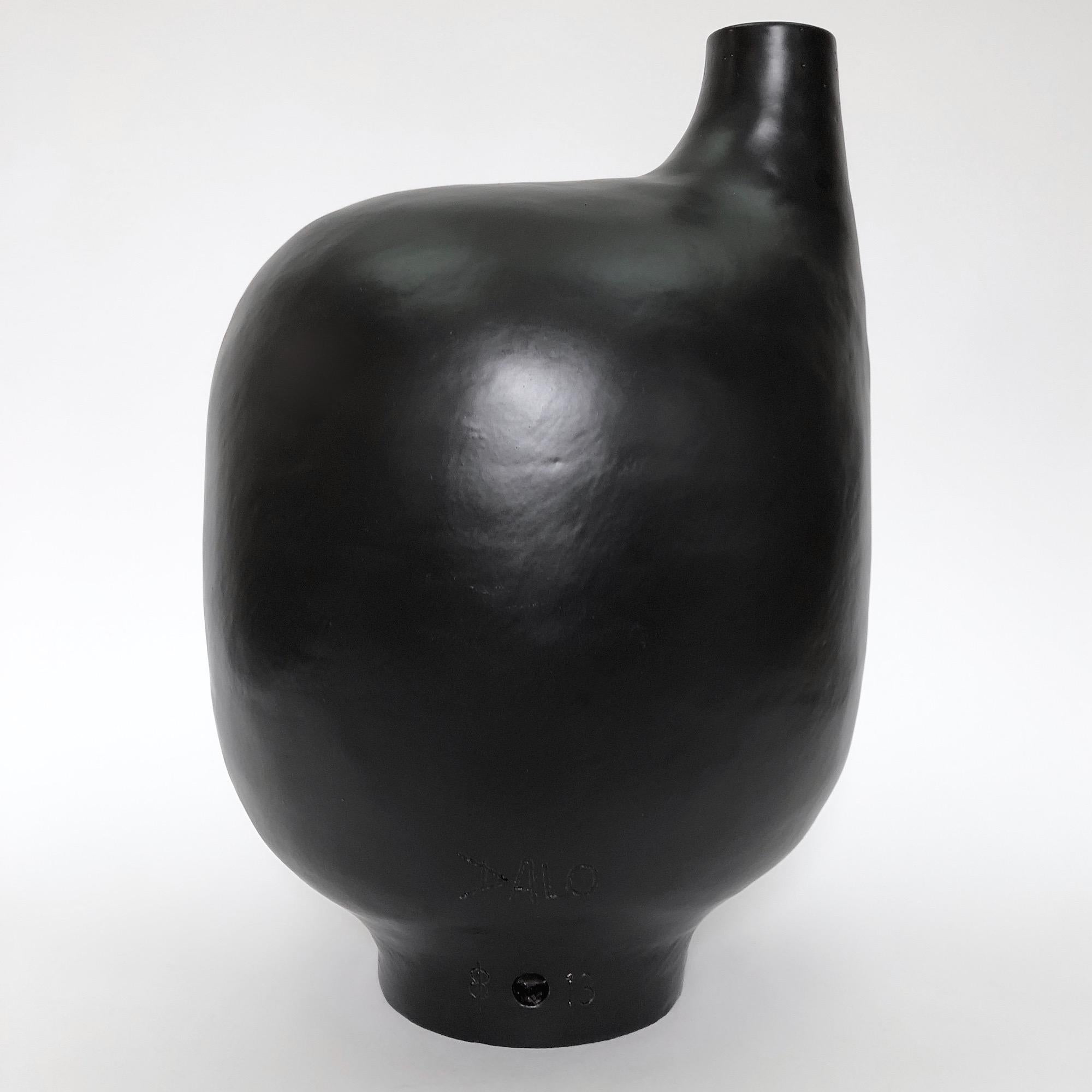 Enameled Dalo, Black and White Ceramic Table Lamp