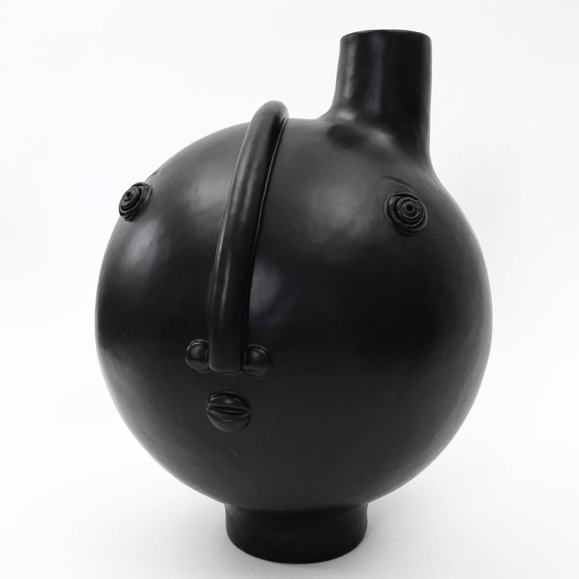 Organic Modern Dalo, Black Ceramic Table Lamp Base