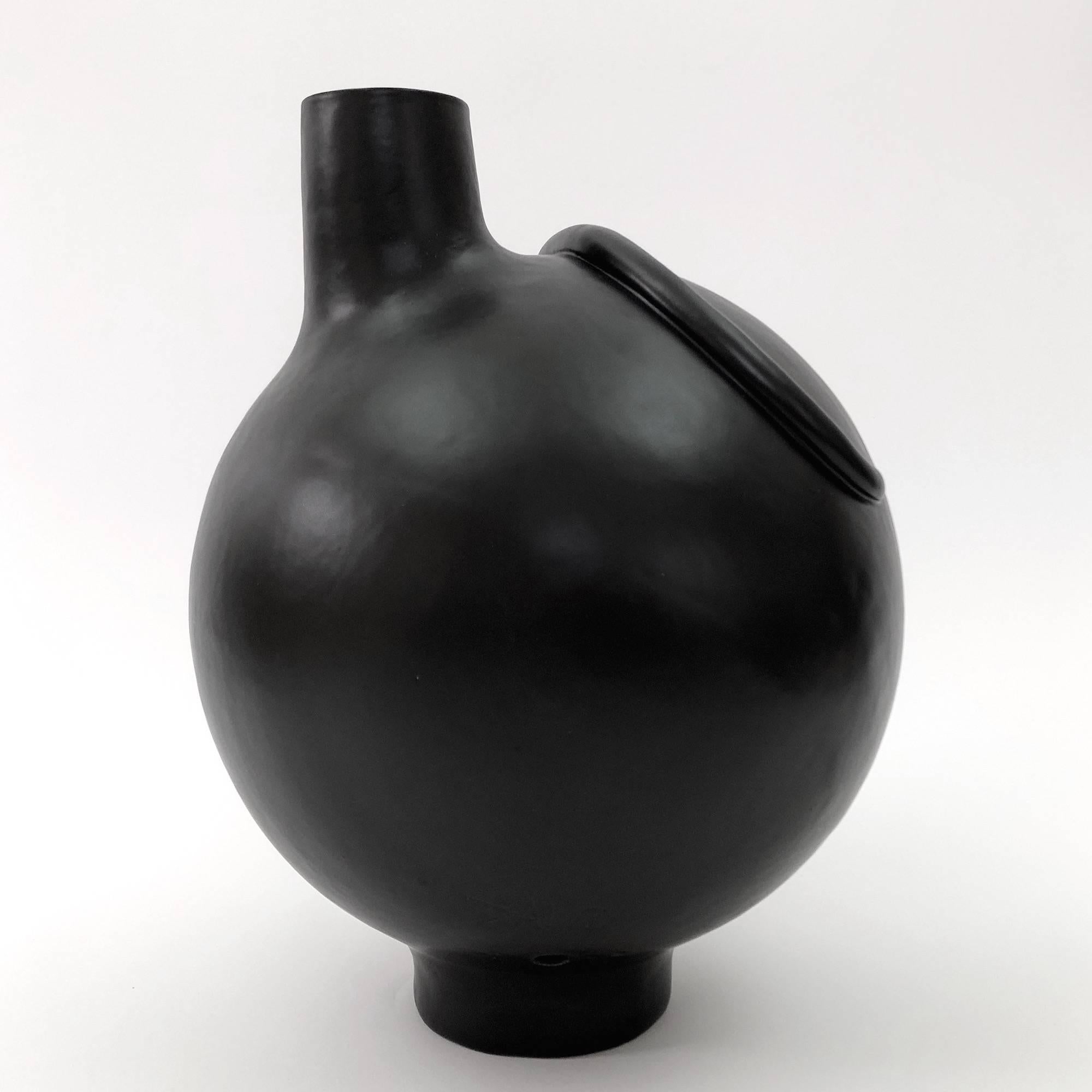 Dalo, Black Ceramic Table Lamp Base In Excellent Condition In NICE, FR