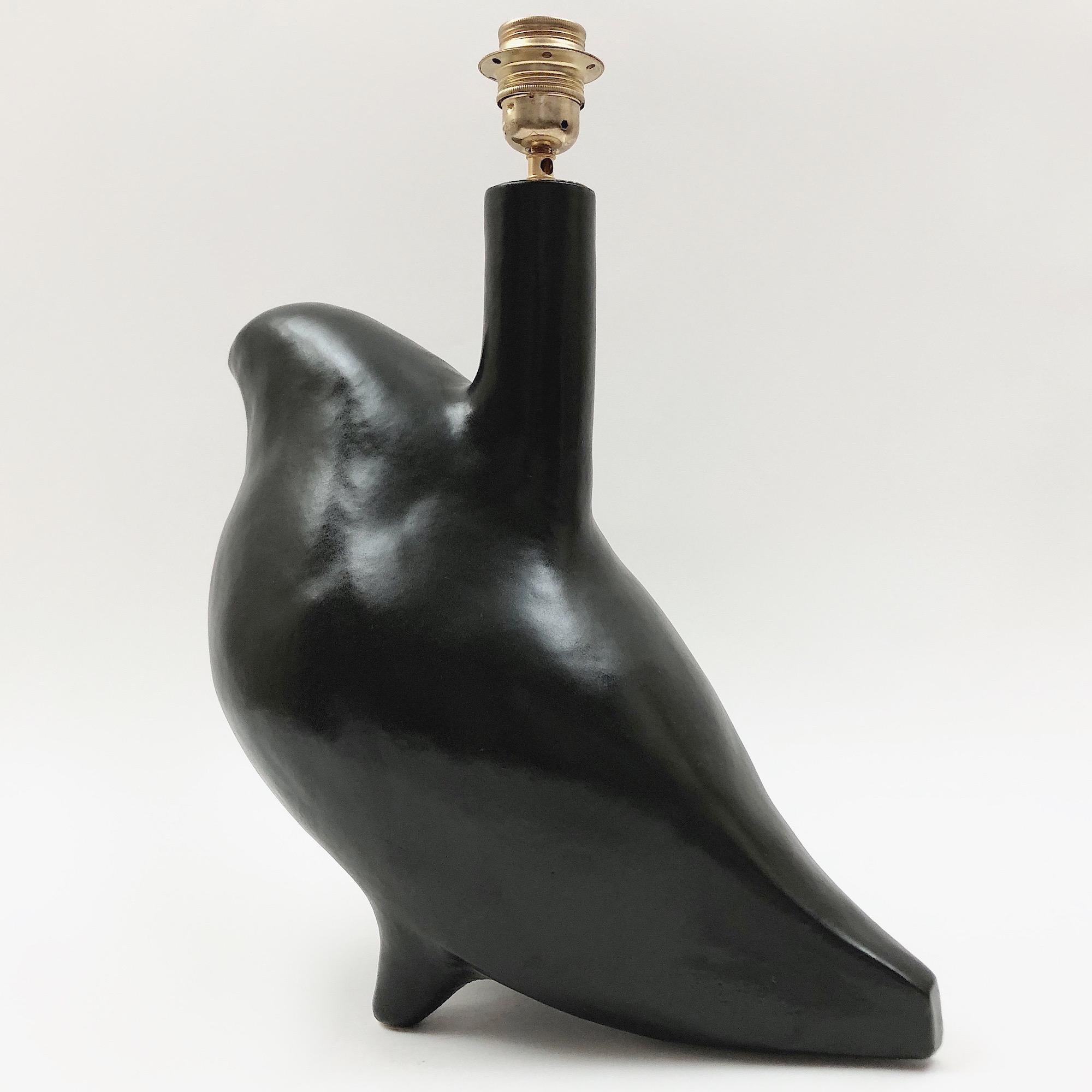 Dalo, Black Ceramic Table Lamp Base In Excellent Condition For Sale In NICE, FR