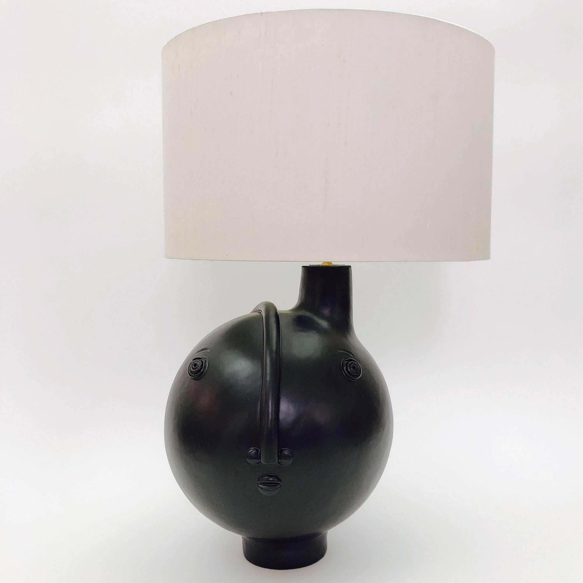 Contemporary Dalo, Black Ceramic Table Lamp Base