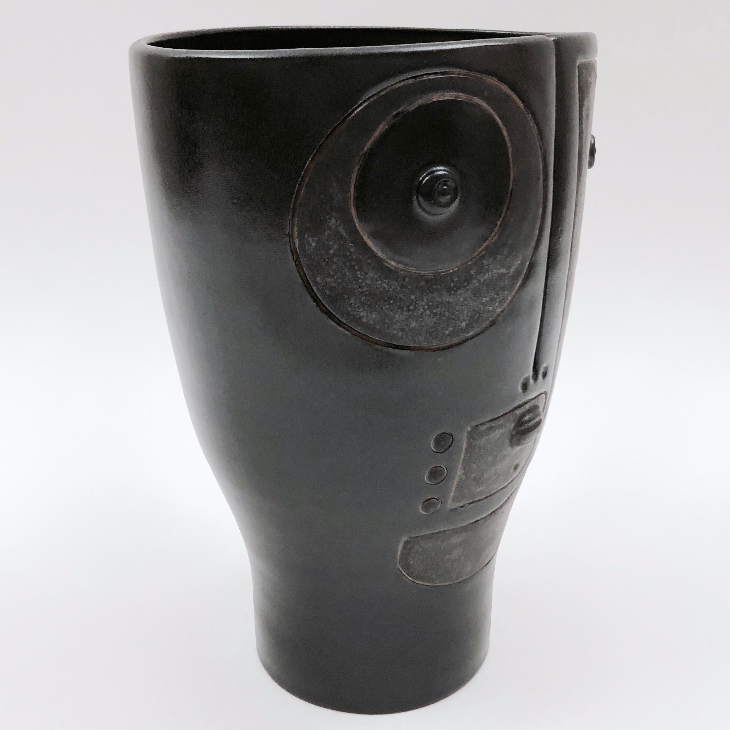 Modern Dalo, Black Ceramic Vase