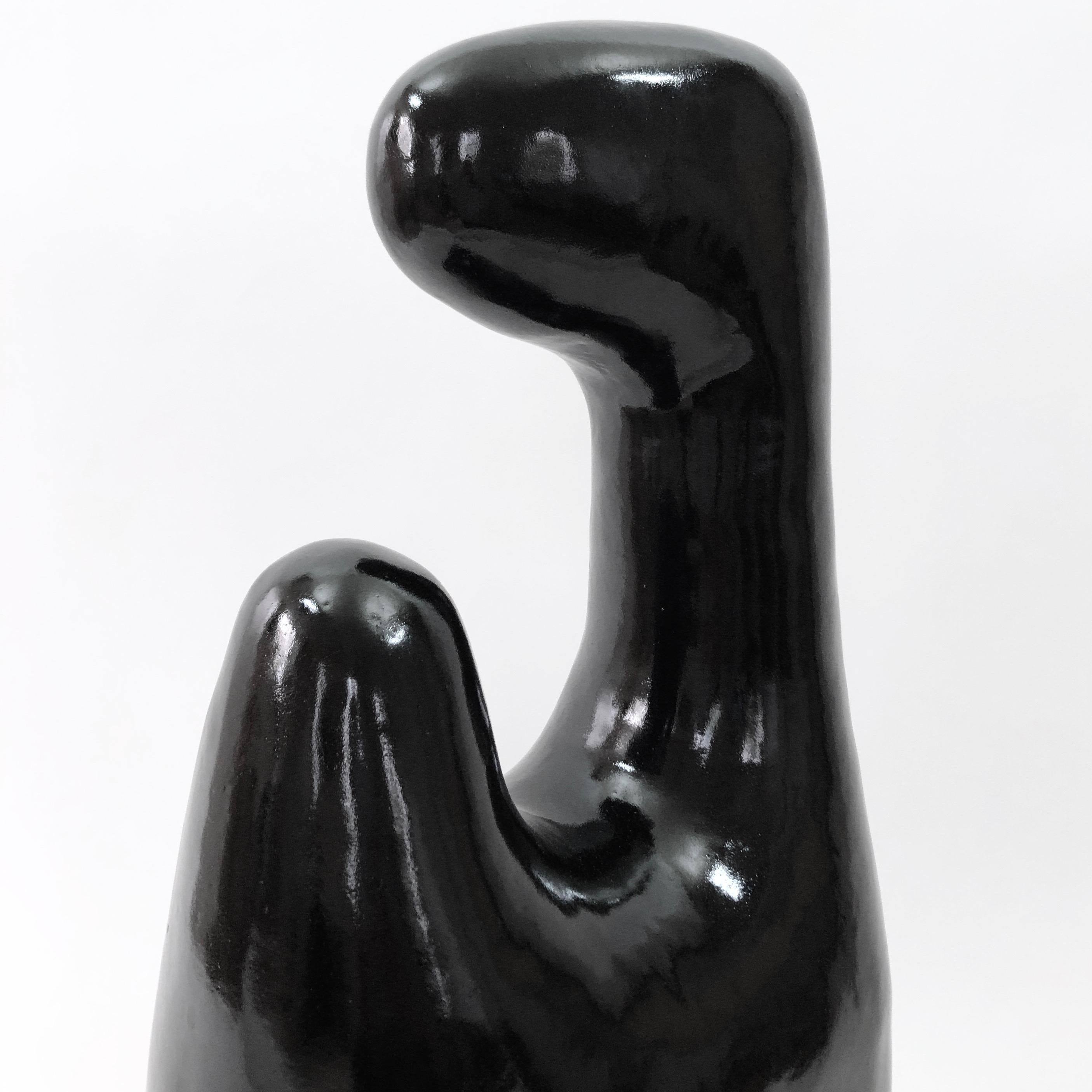 Dalo, Black Ceramic Sculpture  In Excellent Condition For Sale In NICE, FR