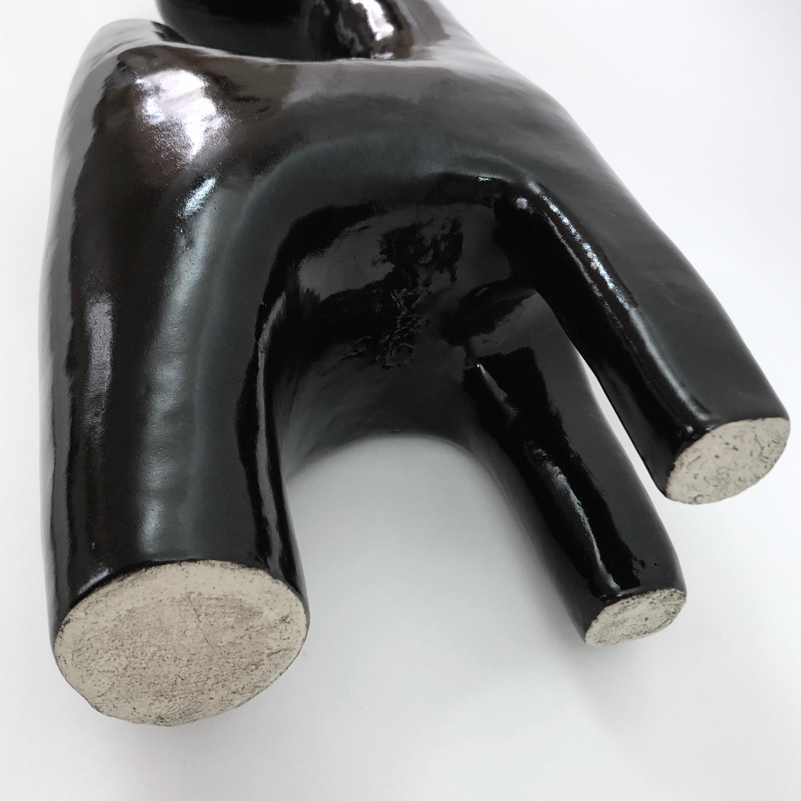 Contemporary Dalo, Black Ceramic Sculpture  For Sale