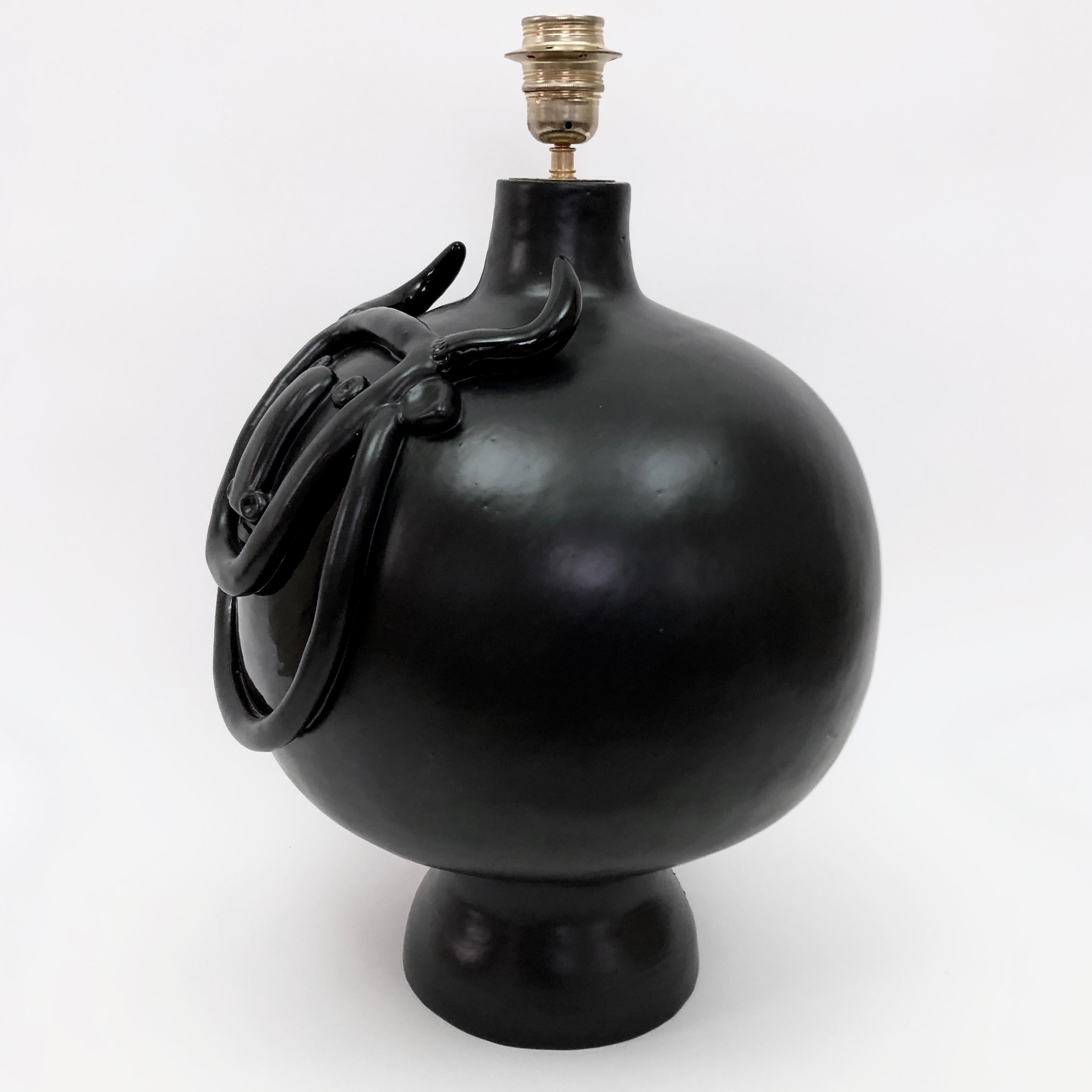 Dalo, Large Black Ceramic Table Lamp Base 3