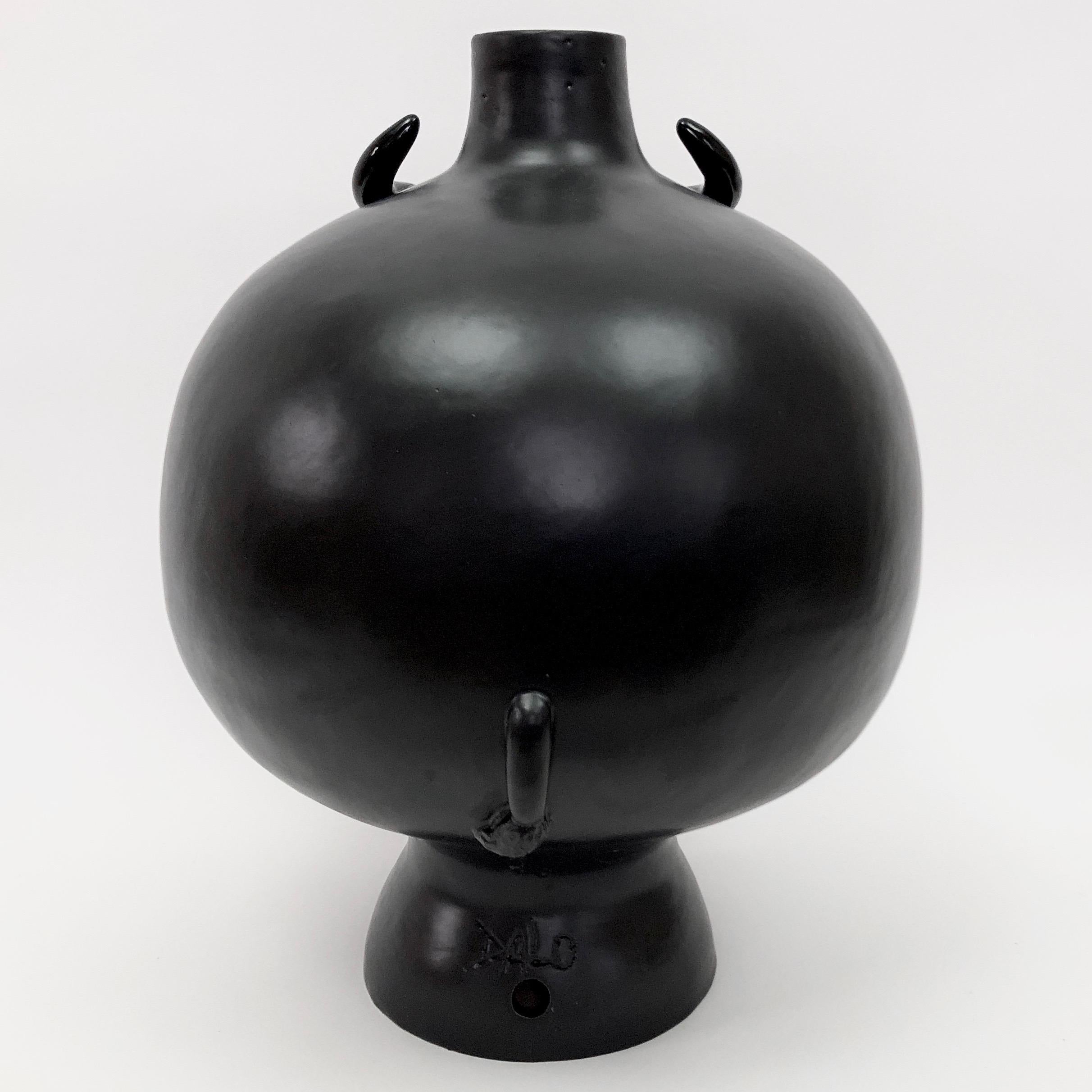 Organic Modern Dalo, Large Black Ceramic Table Lamp Base