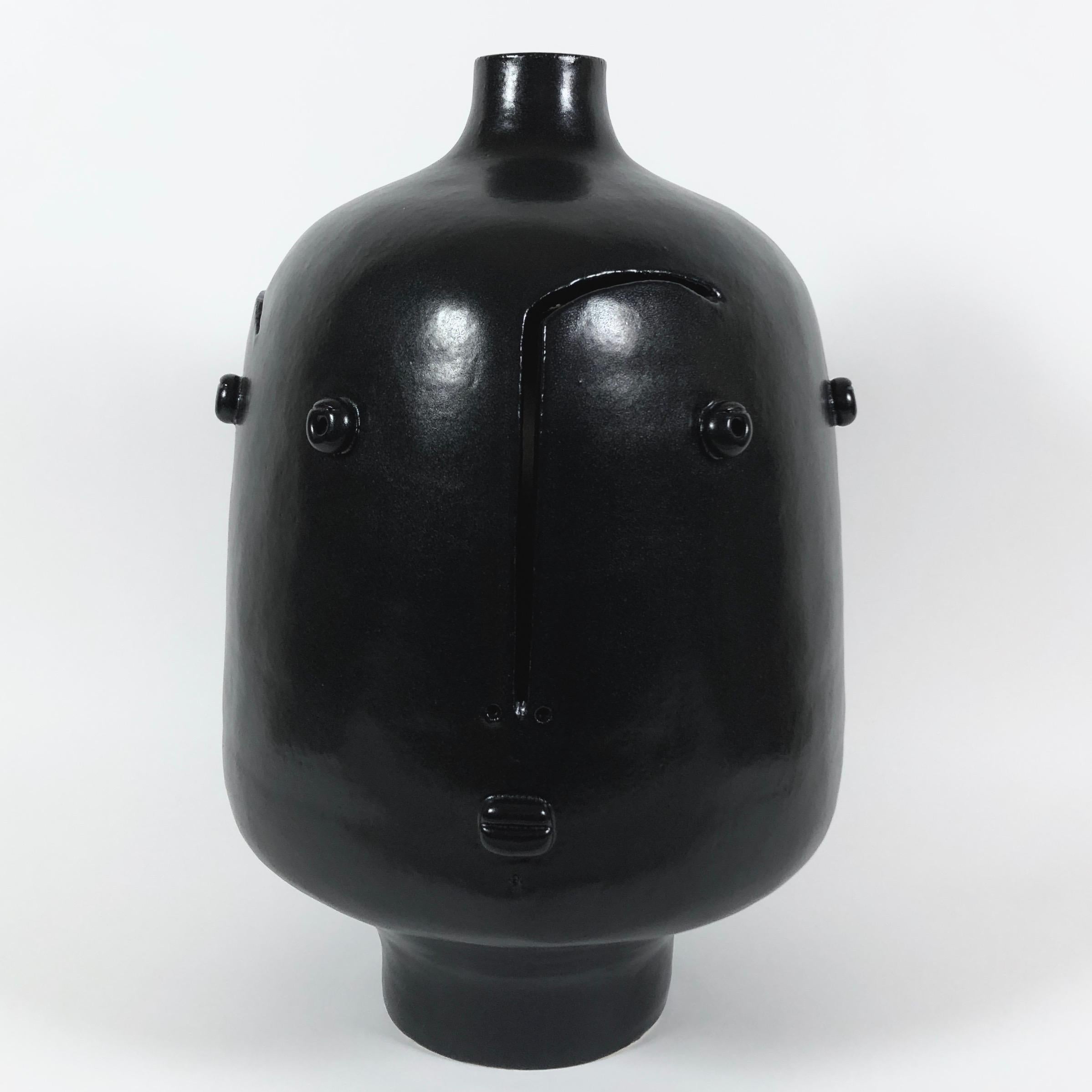Contemporary Dalo, Large Black Ceramic Table Lamp