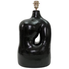 DALO - Large Ceramic Table Lamp Base Glazed in Black