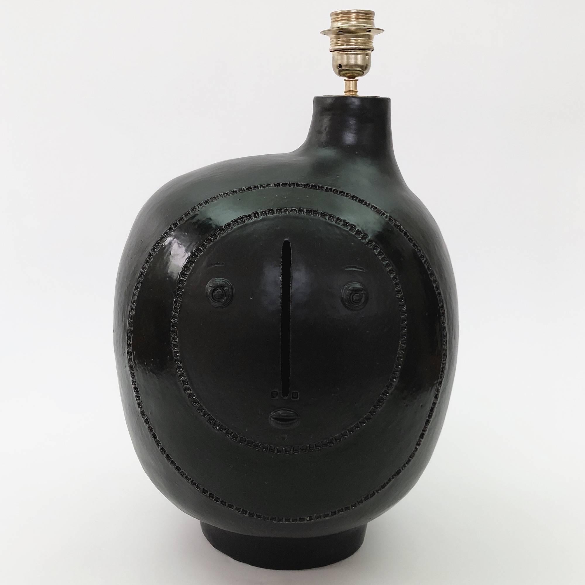 DALO - Large Ceramic Table Lamp Glazed in Black 4