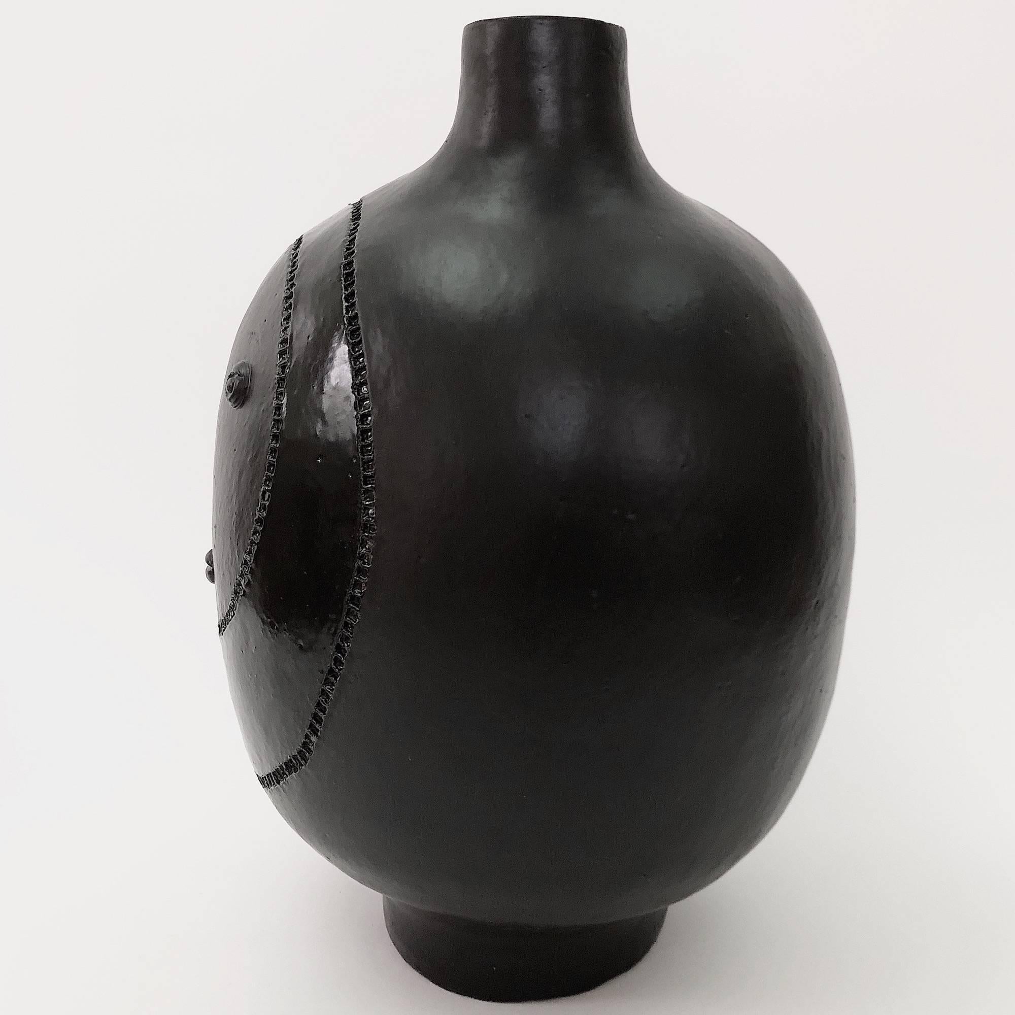 Enameled DALO - Large Ceramic Table Lamp Glazed in Black