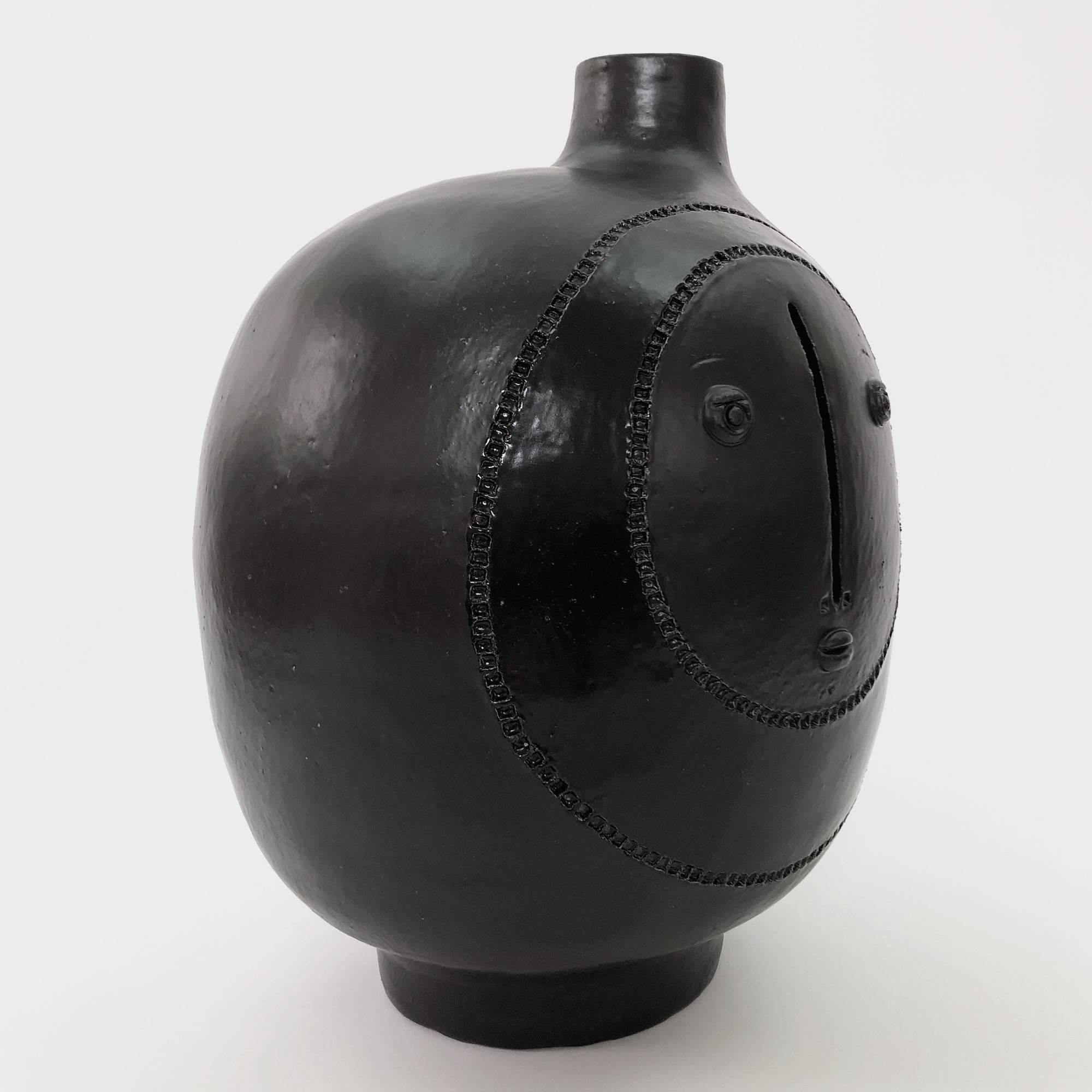 DALO - Large Ceramic Table Lamp Glazed in Black 1