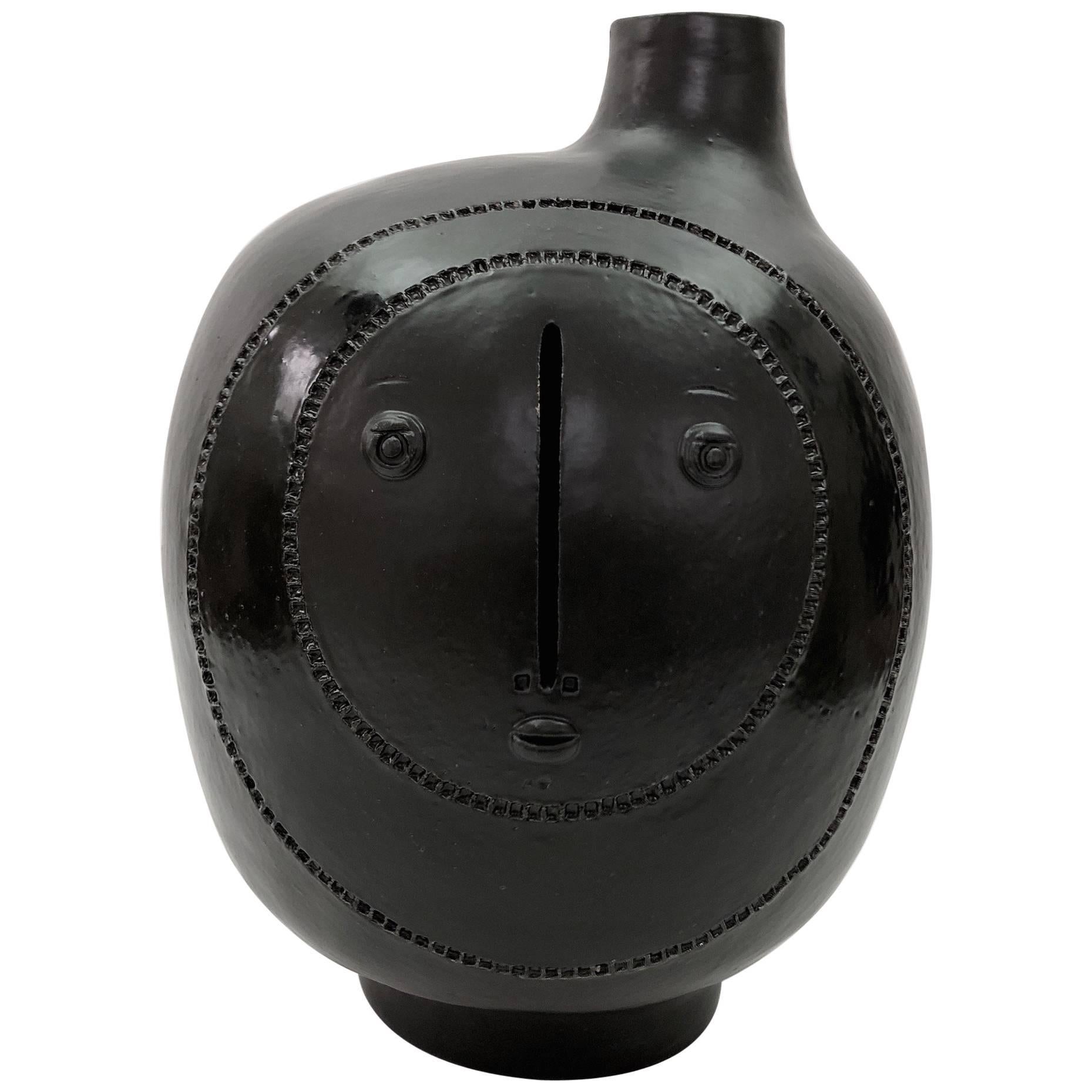 DALO - Large Ceramic Table Lamp Glazed in Black