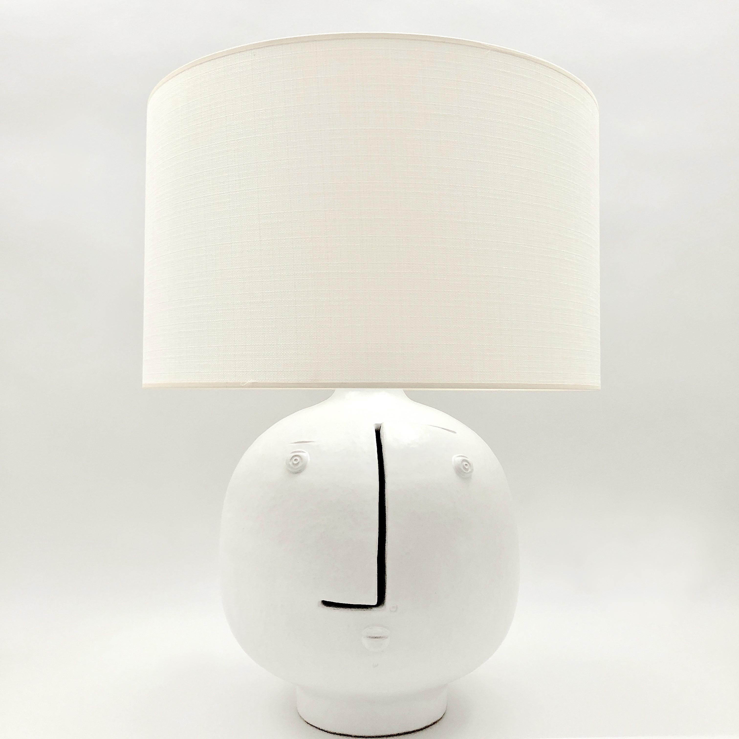 French Dalo, Large White Ceramic Table Lamp Base