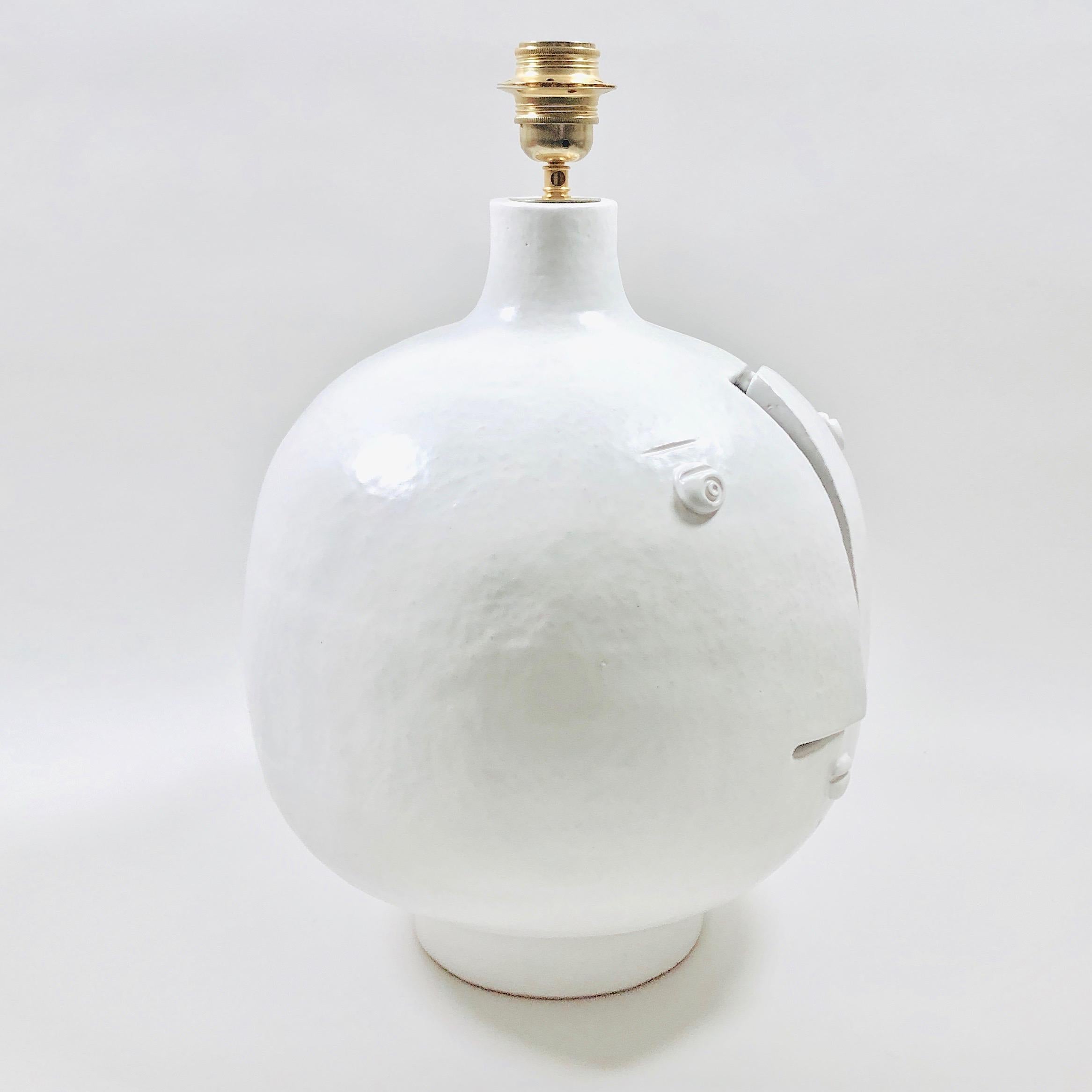 Contemporary Dalo, Large White Ceramic Table Lamp Base