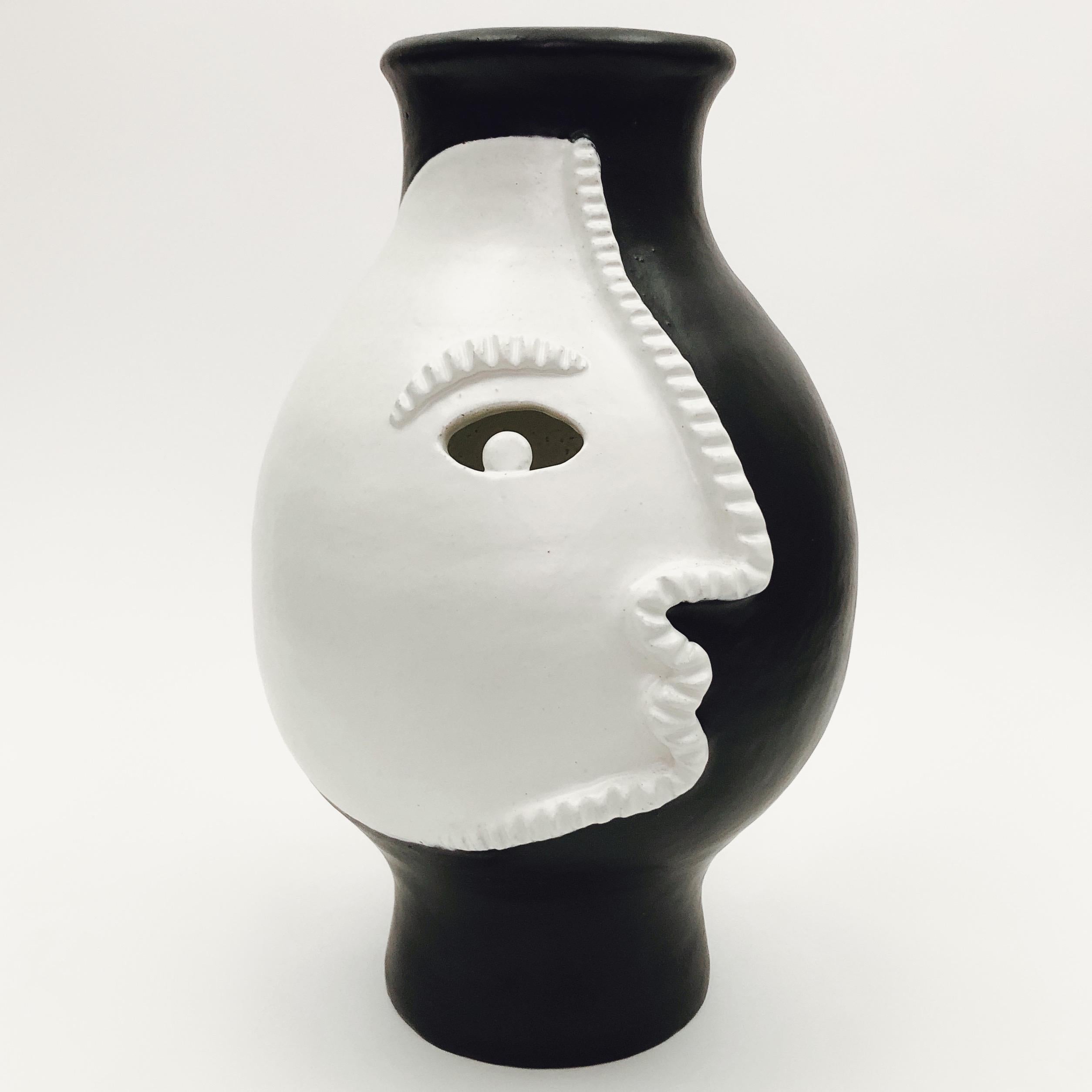 Dalo, Monumental Black and White Ceramic Vase 3