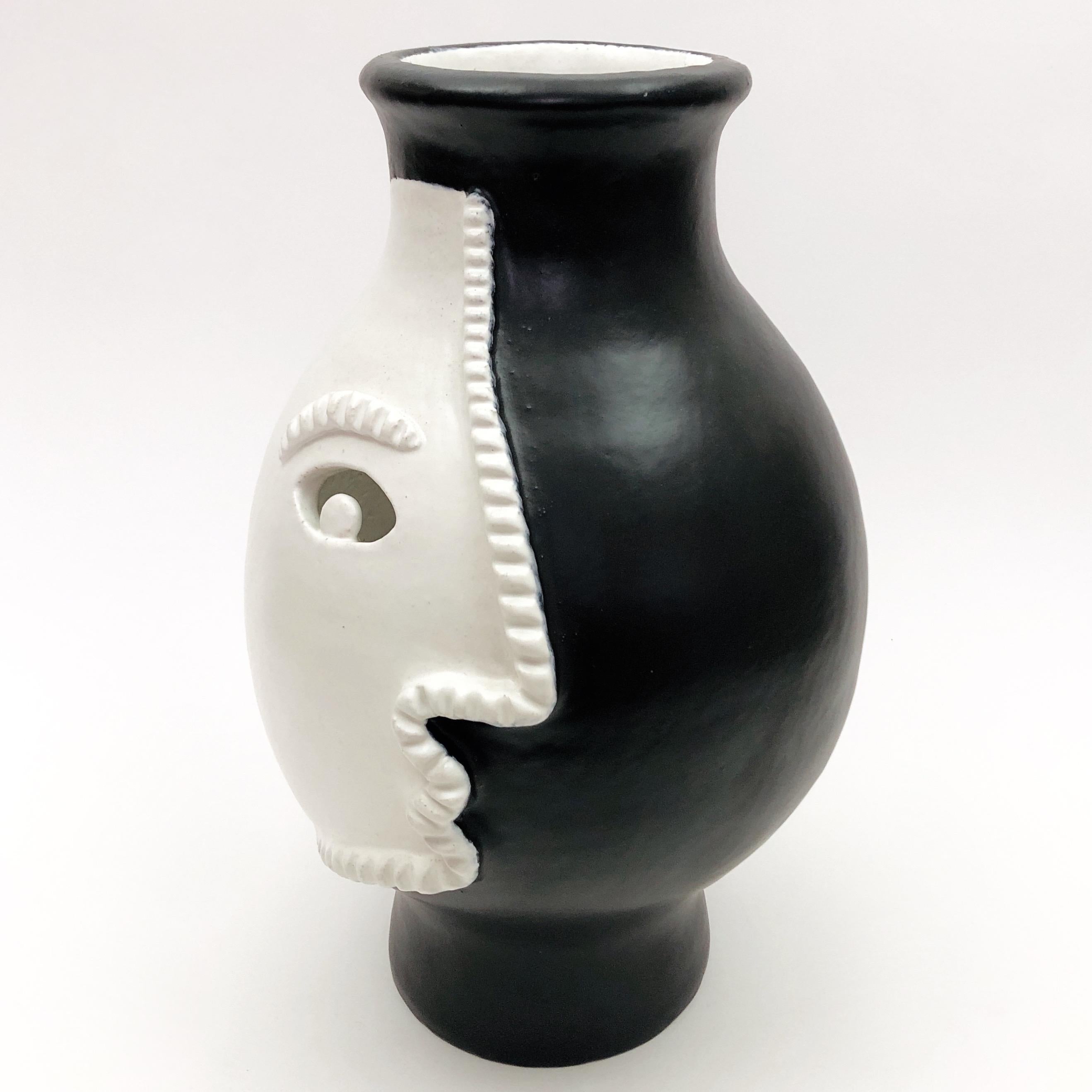 Dalo, Monumental Black and White Ceramic Vase 4