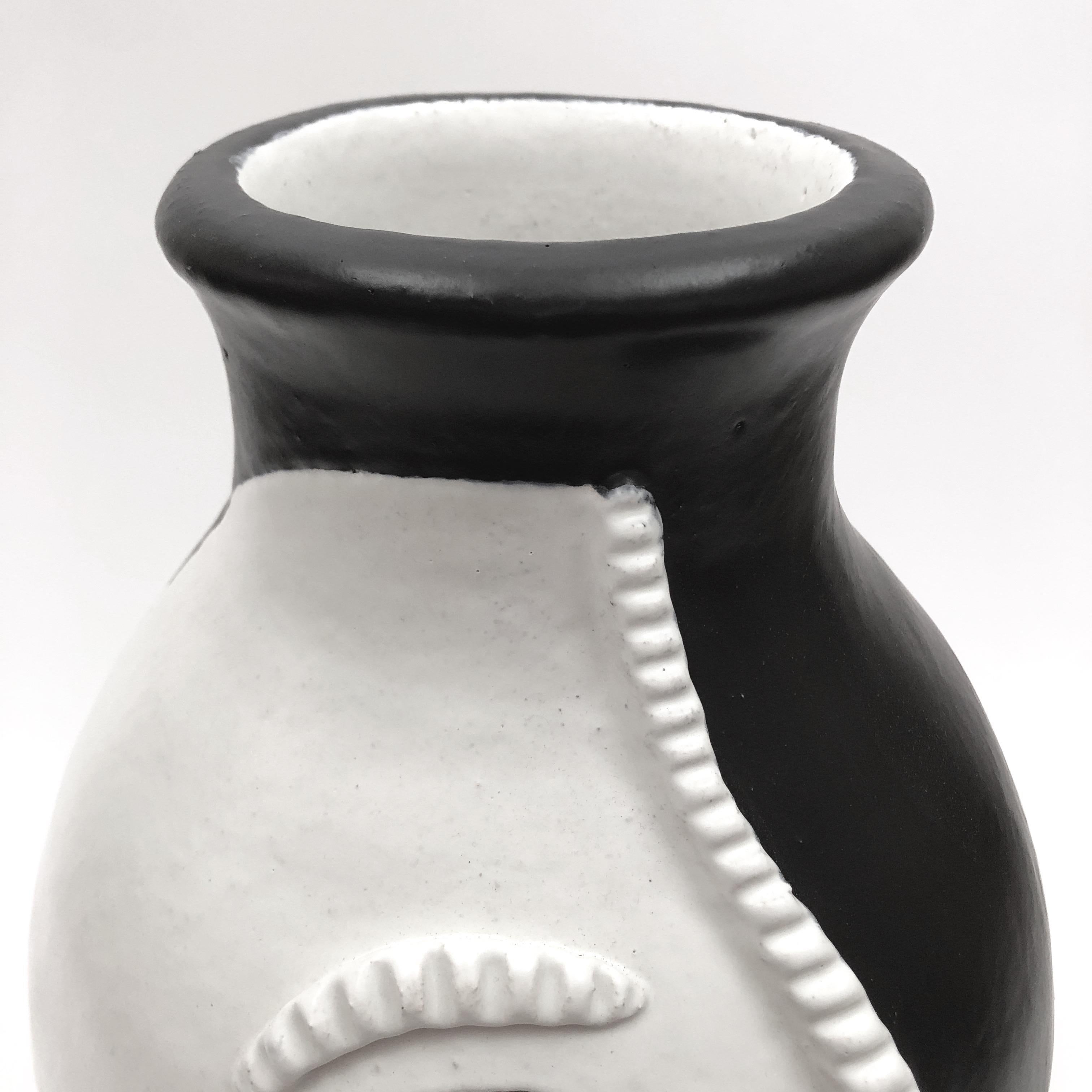 Dalo, Monumental Black and White Ceramic Vase 2