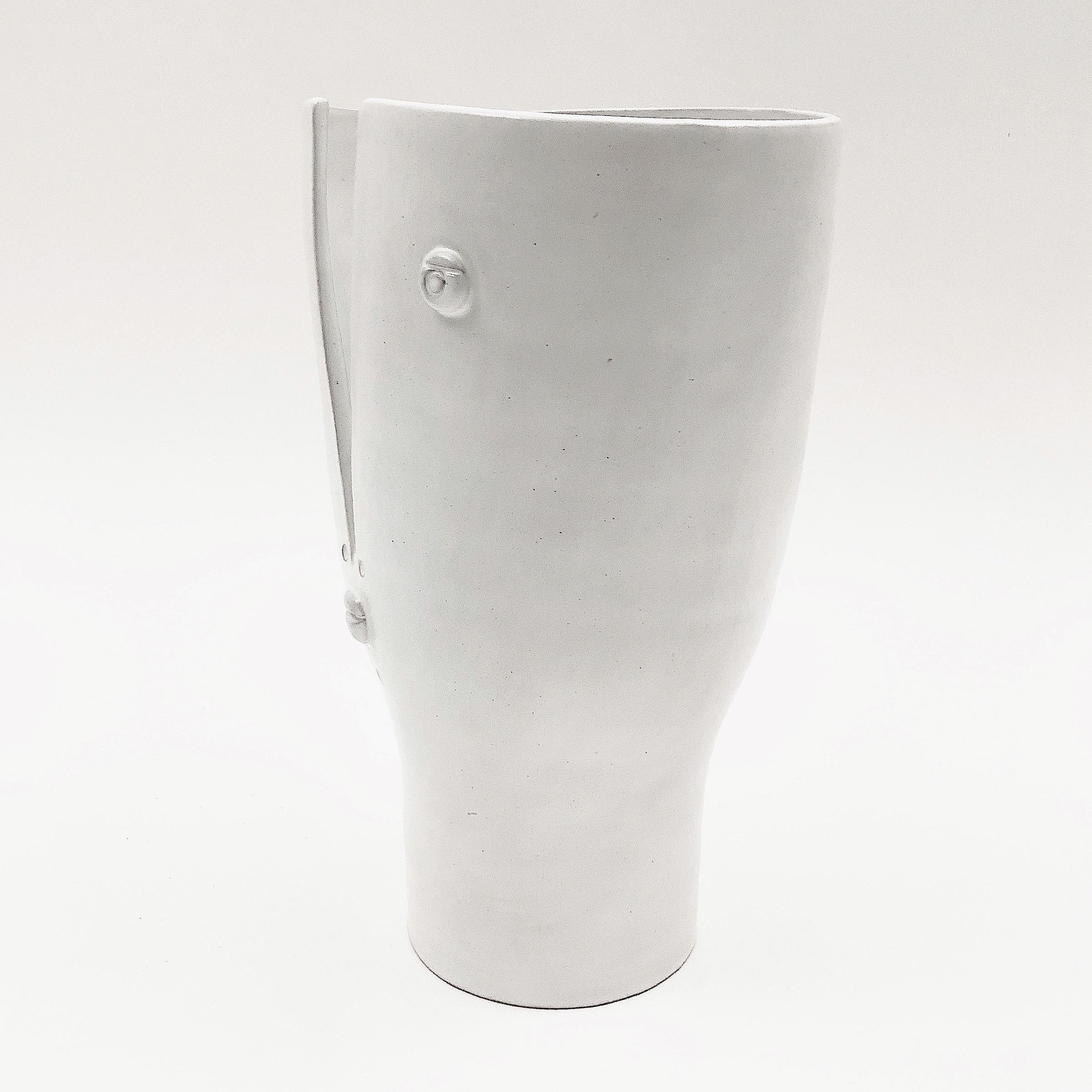 Modern Dalo, Pair of Black and White Ceramic Vases For Sale