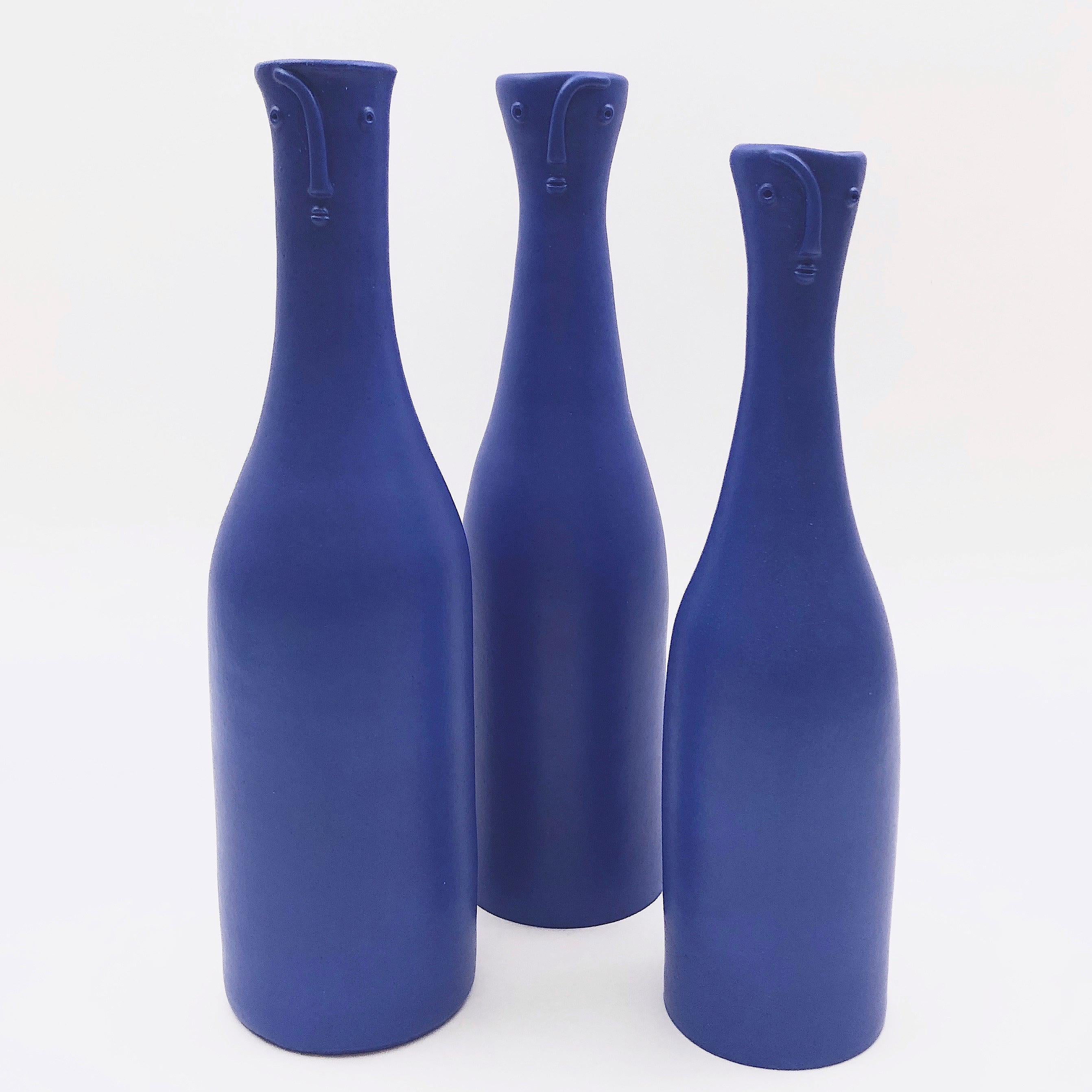 Organic Modern Dalo, Set of Ceramic Bottles Vases For Sale