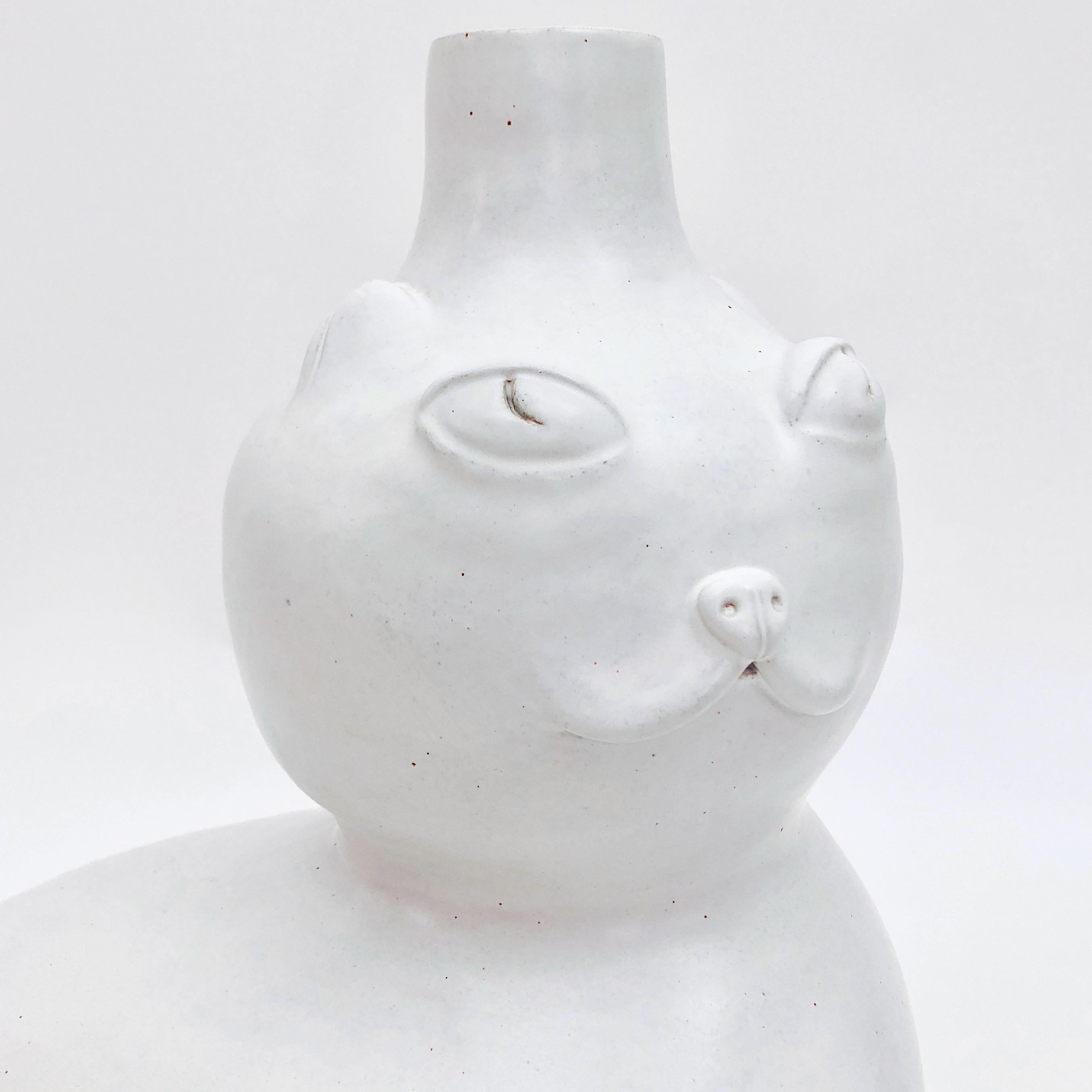 Dalo, White Ceramic Lamp Base In Excellent Condition For Sale In NICE, FR